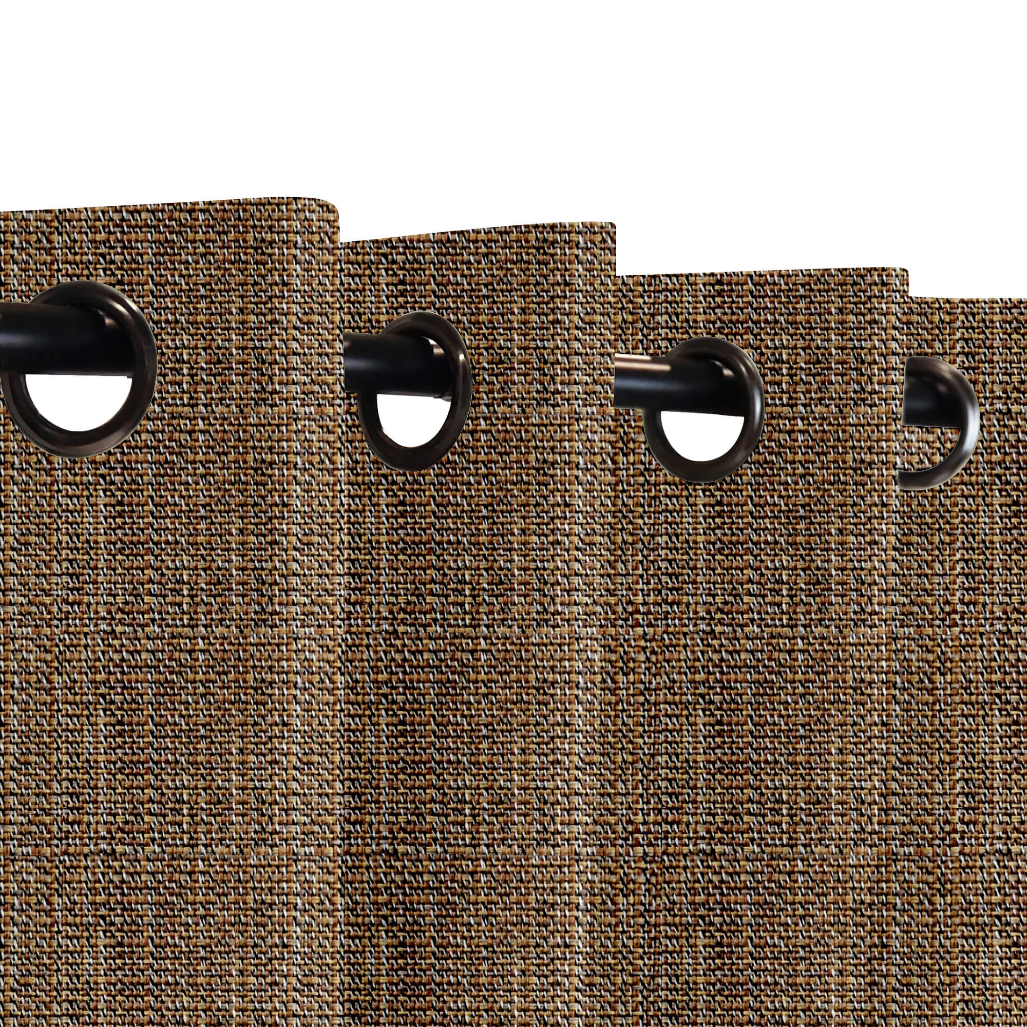 SNOWCITY Custom Sized Outdoor Curtains - Chestnut Weave