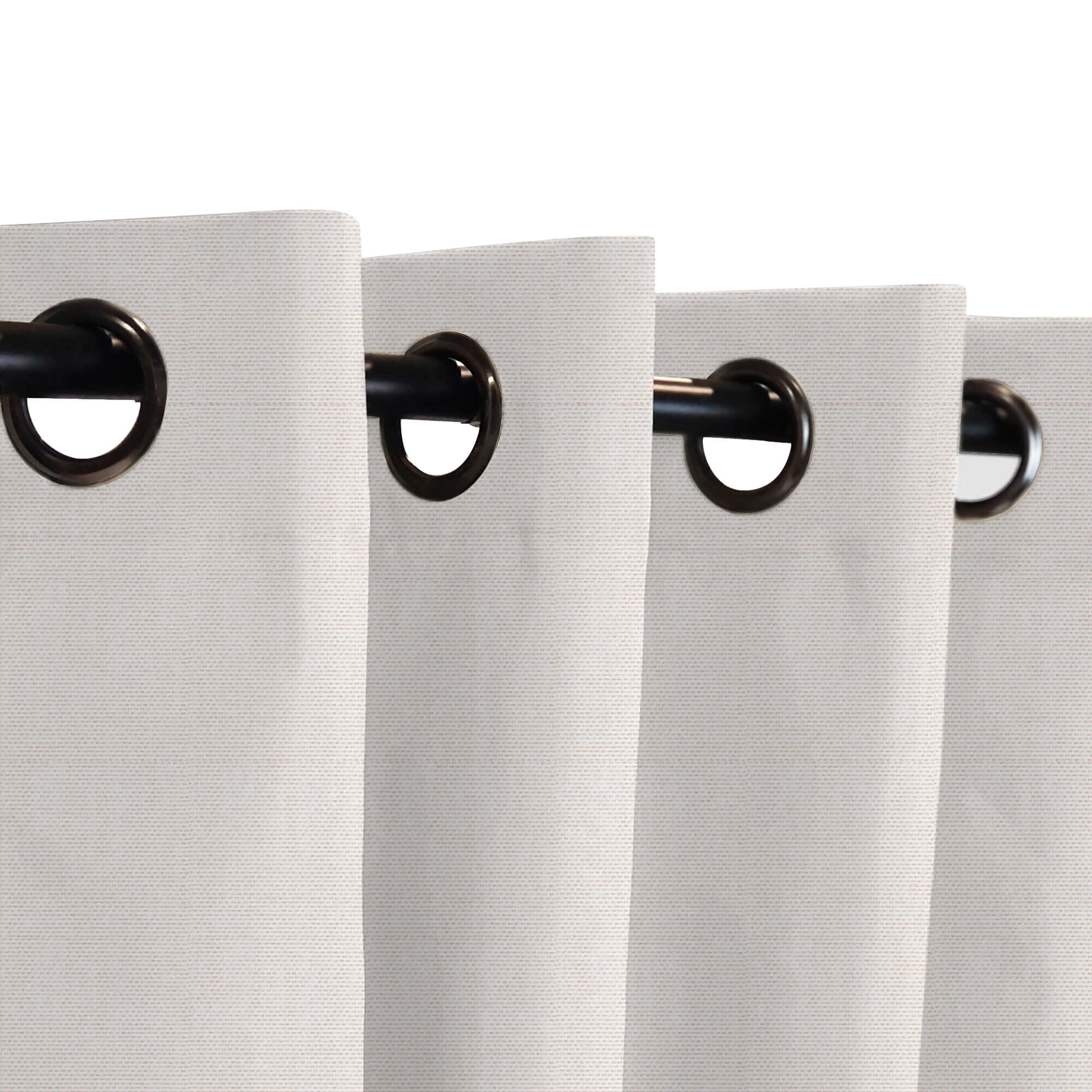 SNOWCITY Custom Sized Outdoor Curtains - Ivory Cotton