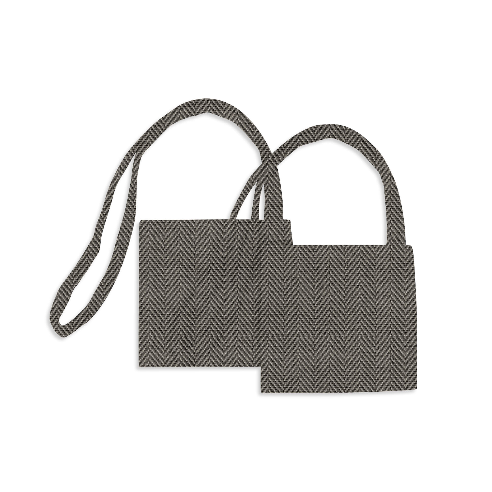 SNOWCITY Custom Sized Outdoor Curtains - Herringbone Charcoal