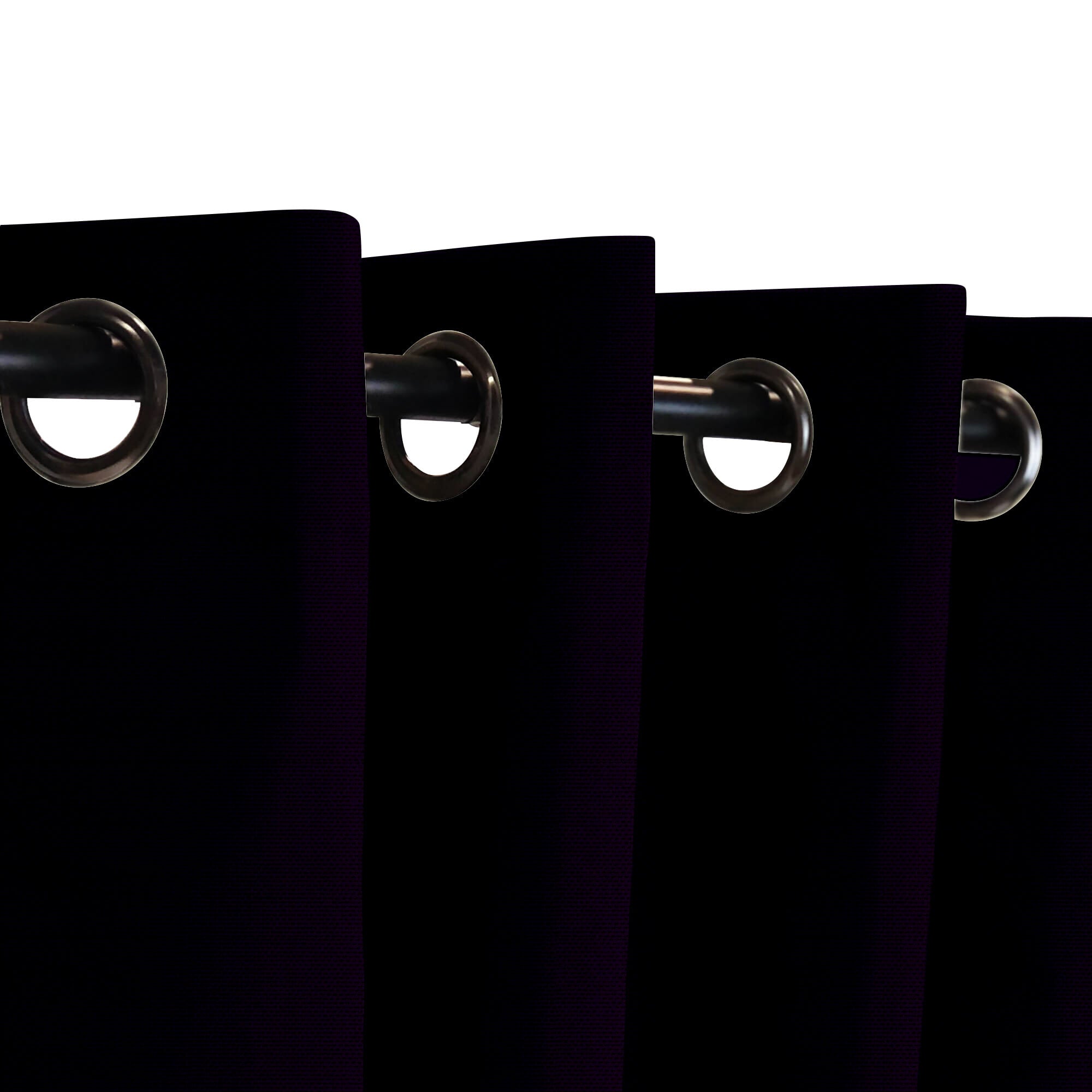 SNOWCITY Custom Sized Outdoor Curtains - Jet Black