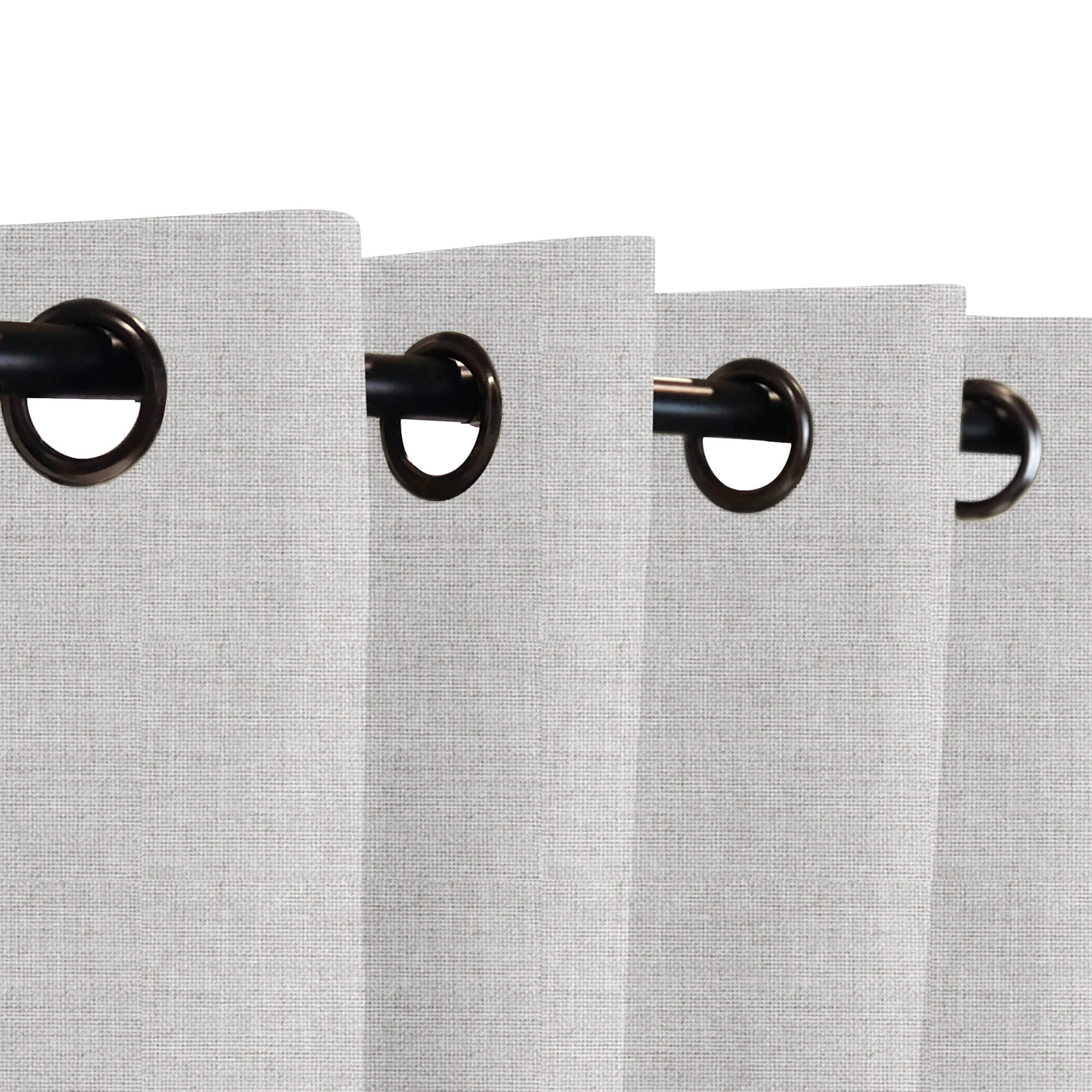 SNOWCITY Custom Sized Outdoor Curtains - Stone Gray Linen