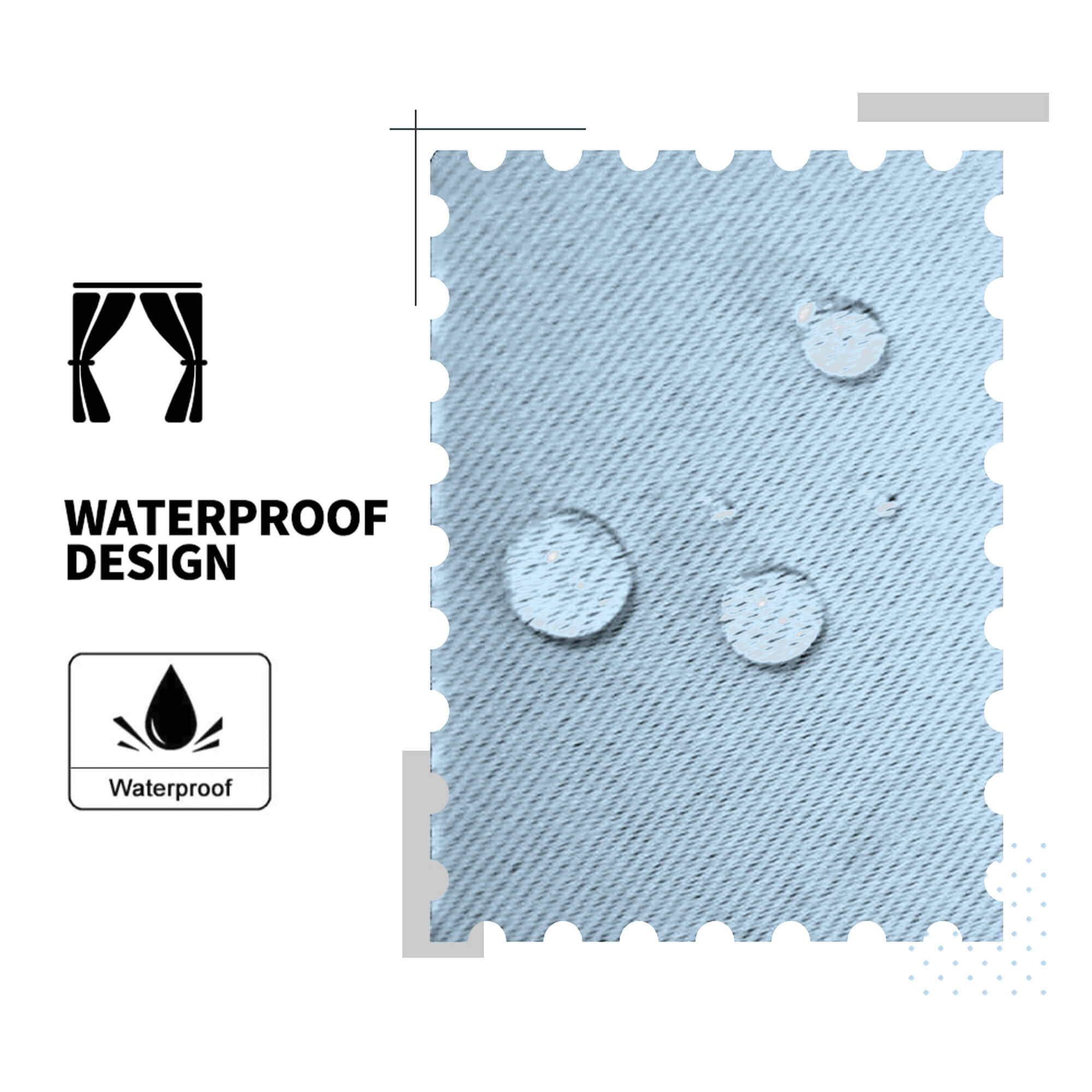 SNOWCITY Blackout Curtains Blue - Grommet Top