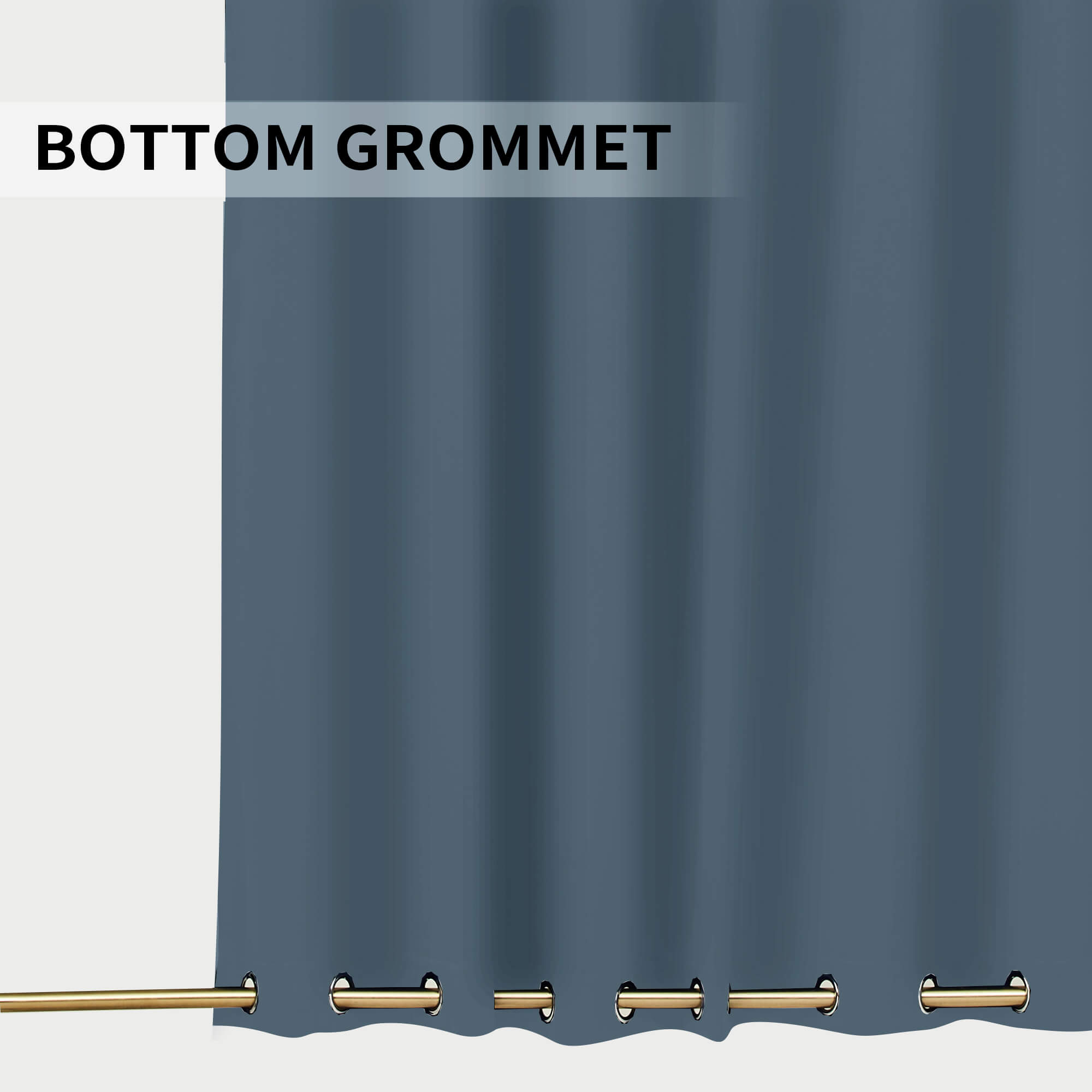 SNOWCITY Blackout Curtains Blue - Grommet Top & Bottom