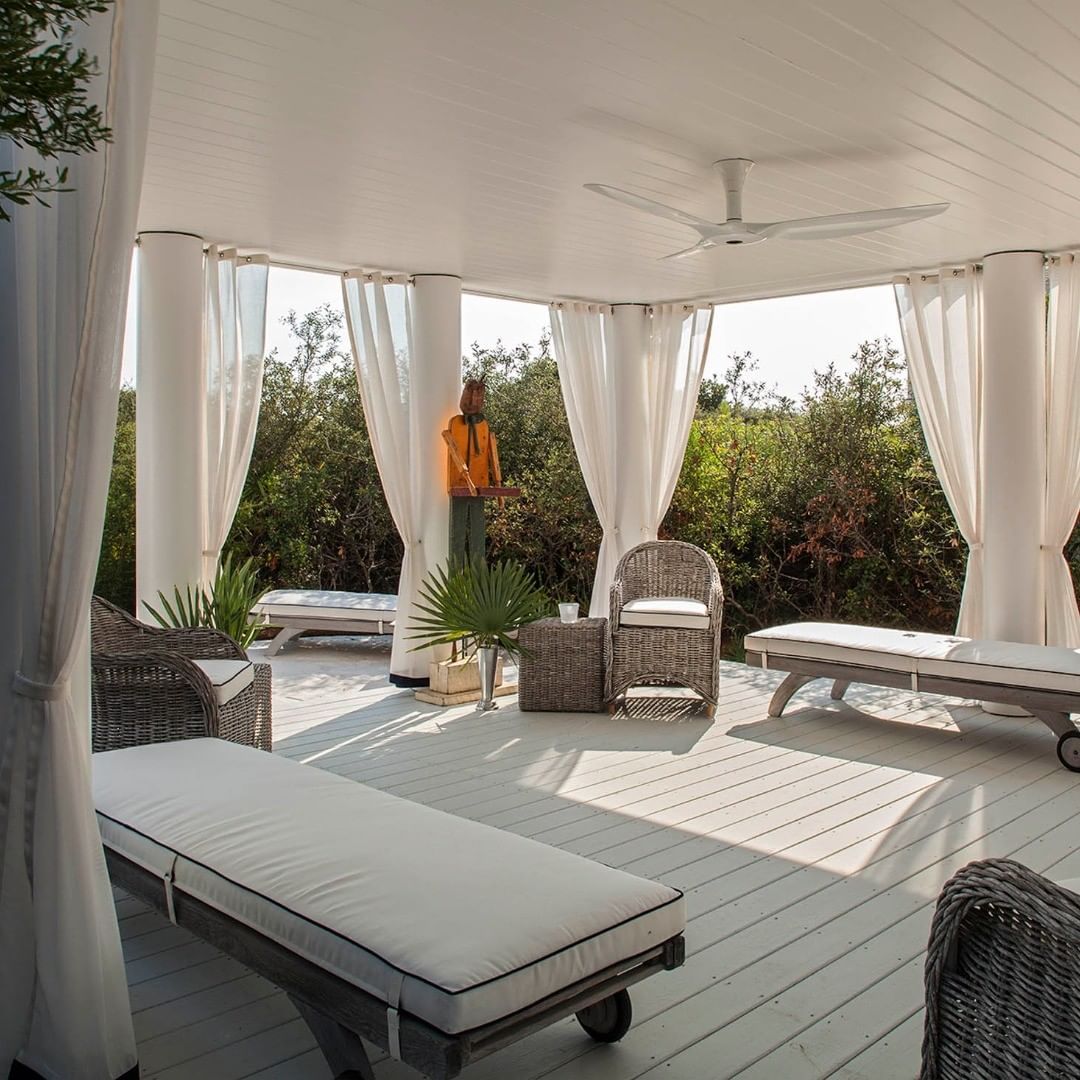 well in small outdoor spaces or where a more permanent curtain rod