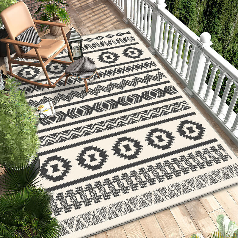 Snowcity Outdoor Rug Washable Morocco Corrugated Line Series