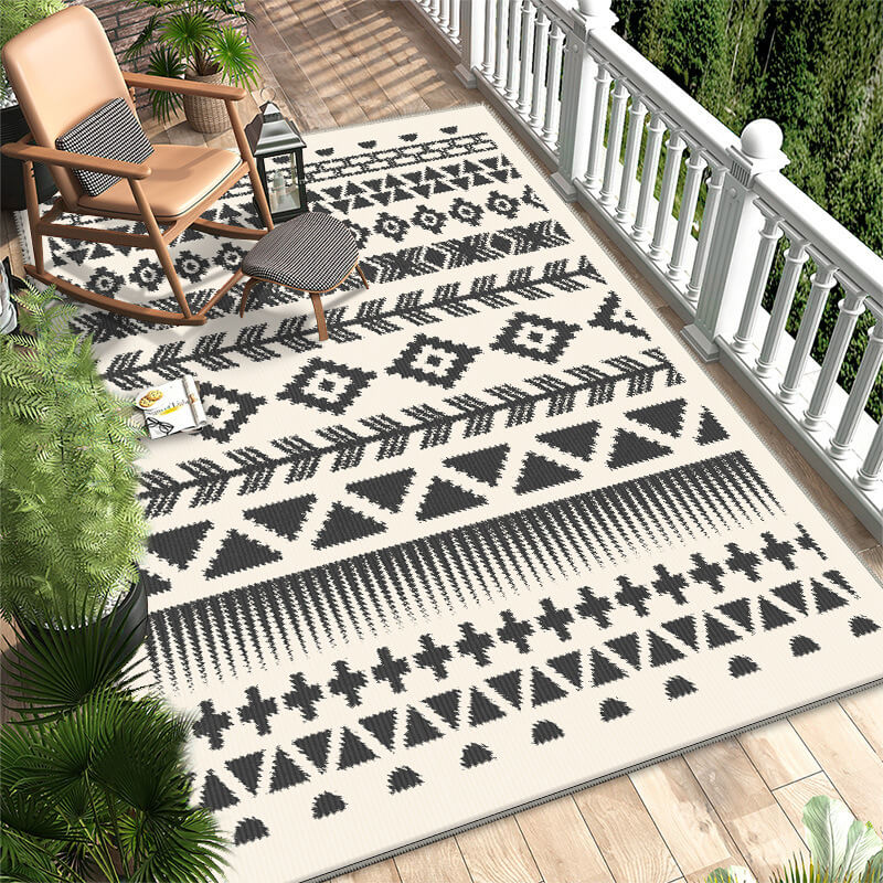 Snowcity Outdoor Rug Washable Morocco Corrugated Line Series