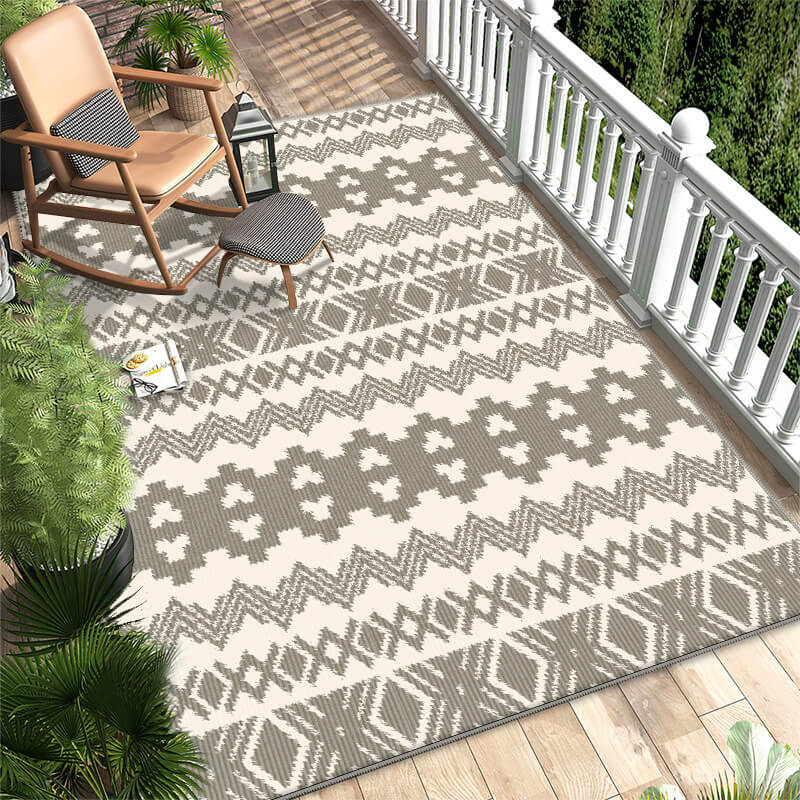 Snowcity Outdoor Rug Washable Morocco Corrugated Line Series