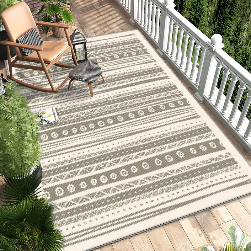 Snowcity Outdoor Rug Washable Morocco Corrugated Line Series