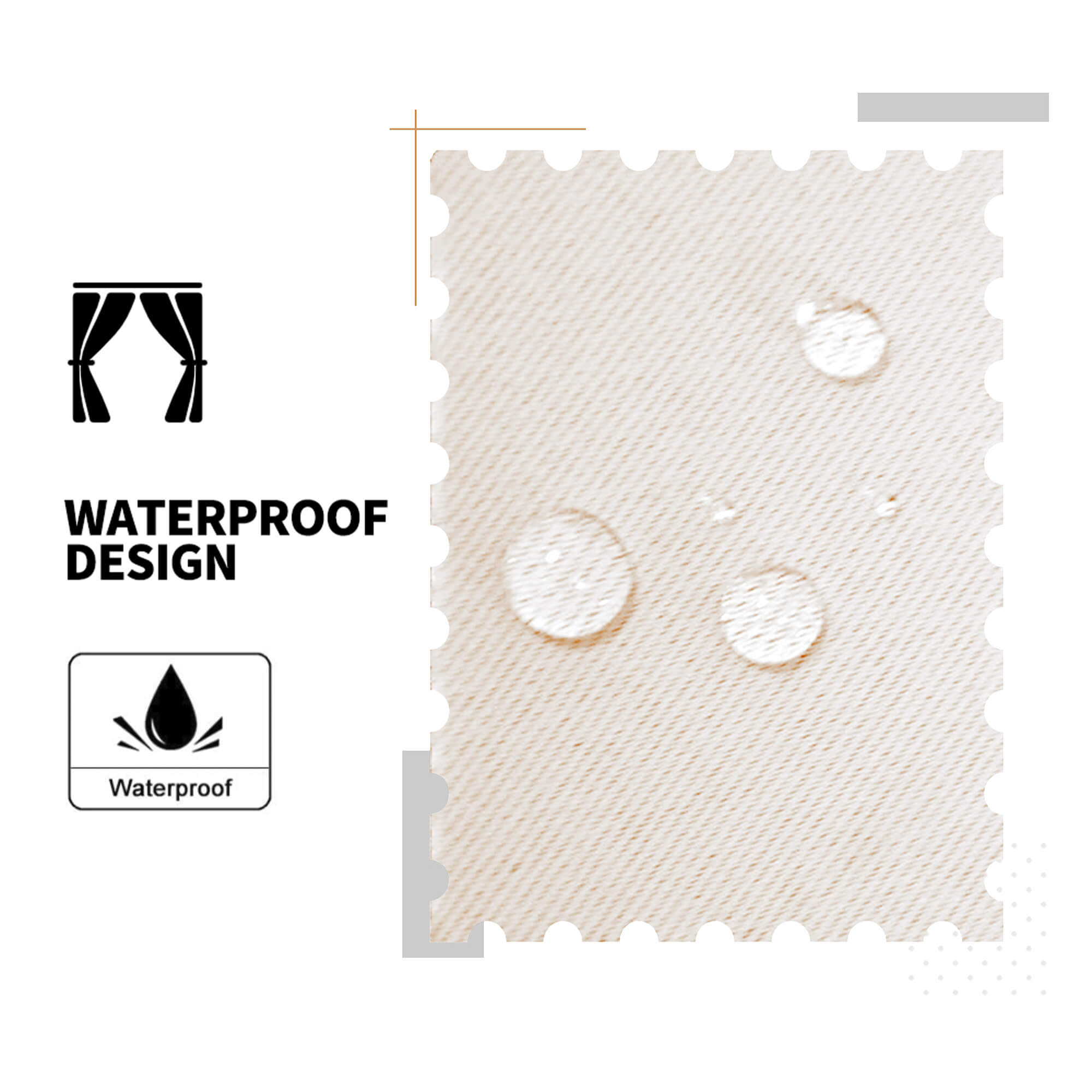 SNOWCITY Blackout Curtains Beige - Grommet Top