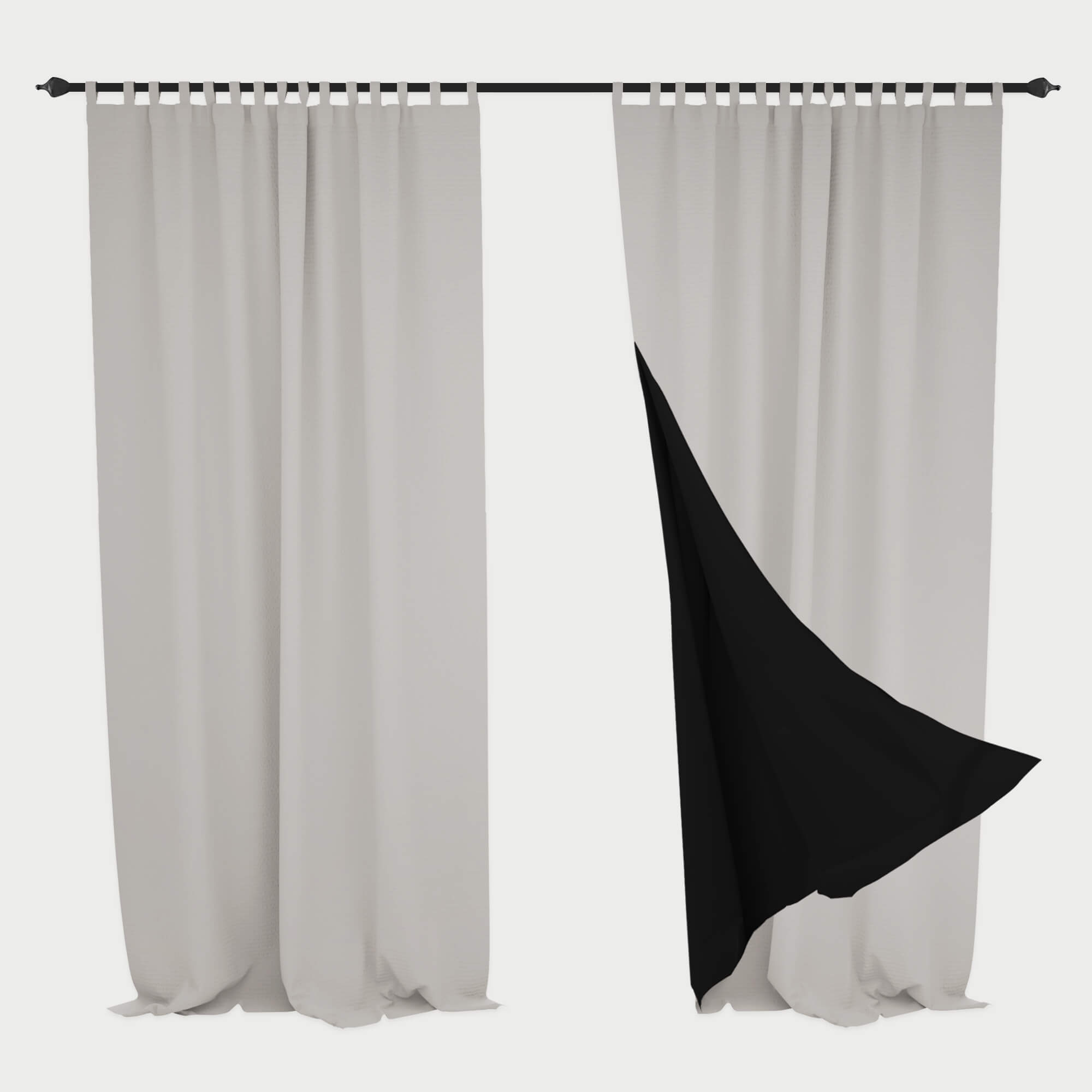 SNOWCITY Blackout Curtains Beige - Tab Top