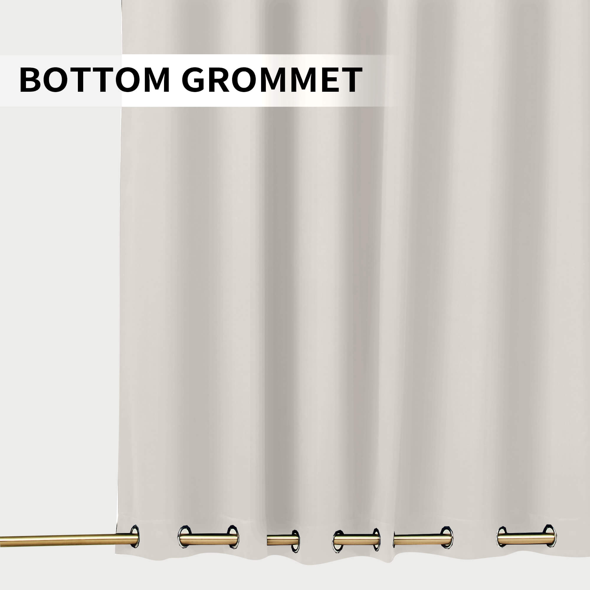 SNOWCITY Blackout Curtains Beige - Grommet Top & Bottom