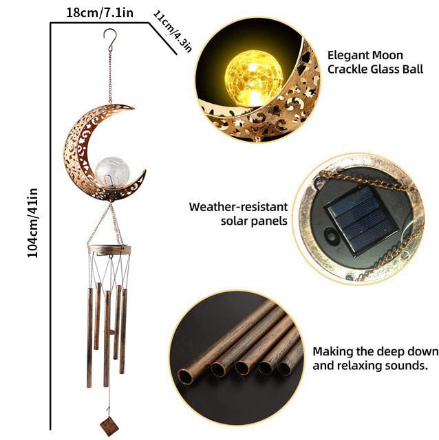 SNOWCITY Outdoor Solar Wind Chimes