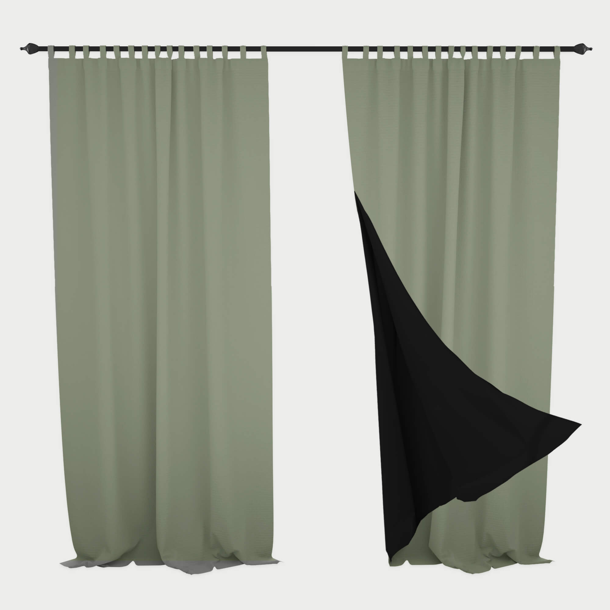 SNOWCITY Blackout Curtains Mint Green - Tab Top