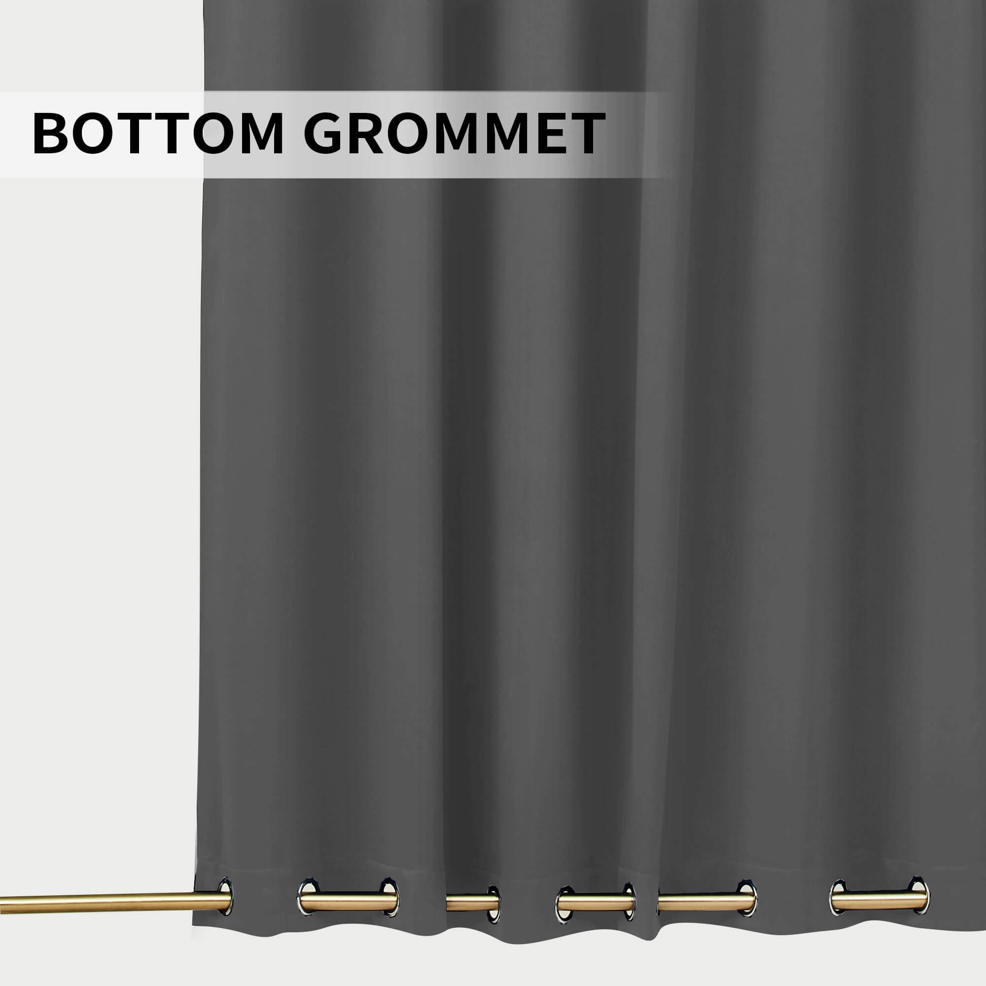 SNOWCITY Blackout Curtains Grey - Grommet Top & Bottom