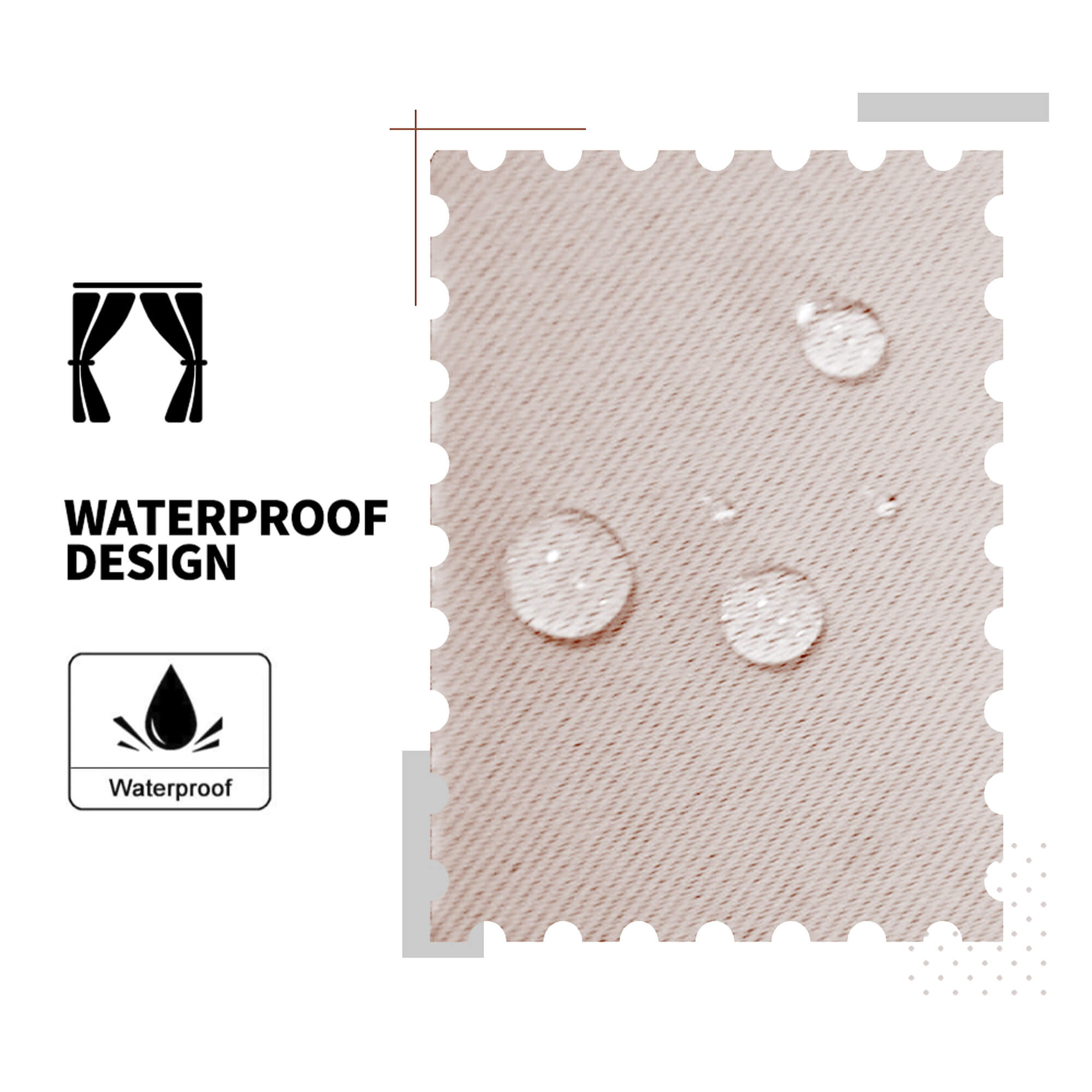 SNOWCITY Blackout Curtains Dark Beige - Grommet Top