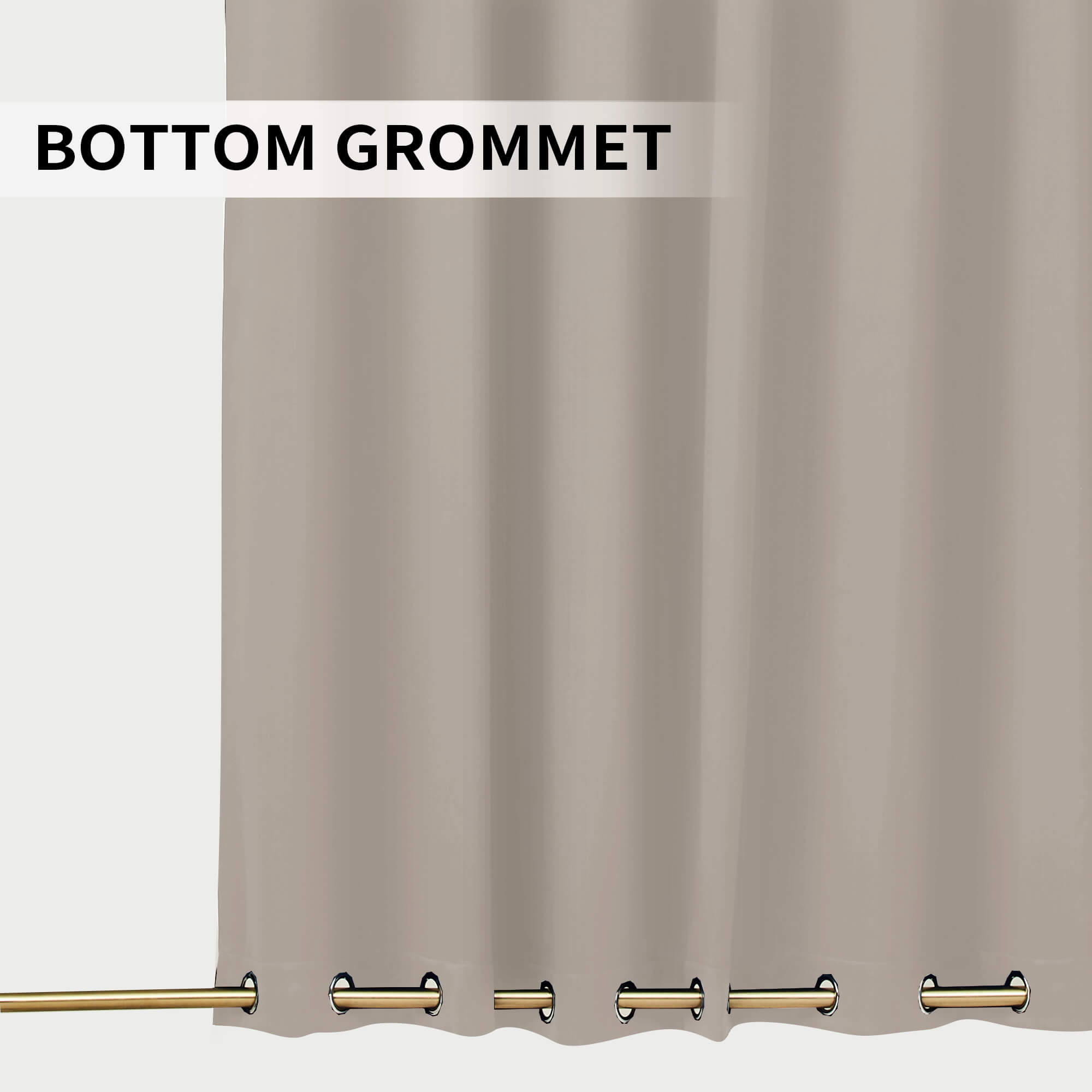 SNOWCITY Blackout Curtains Dark Beige - Grommet Top & Bottom