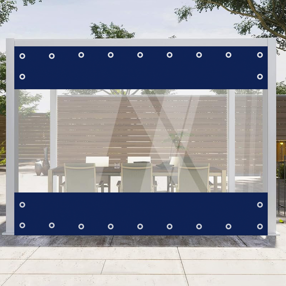 SNOWCITY Clear Vinyl Outdoor Curtains for Patio Cover and Garage Door Insulation, 1 Panel