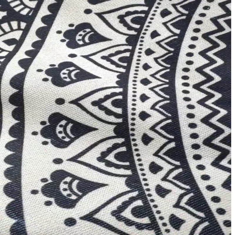 Snowcity Round Outdoor Rug with Fringe Tassels