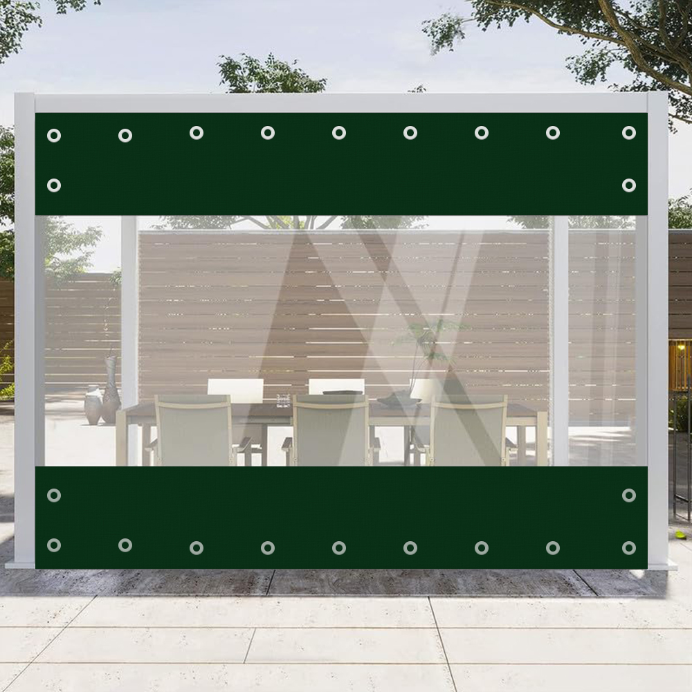 SNOWCITY Clear Vinyl Outdoor Curtains for Patio Cover and Garage Door Insulation, 1 Panel