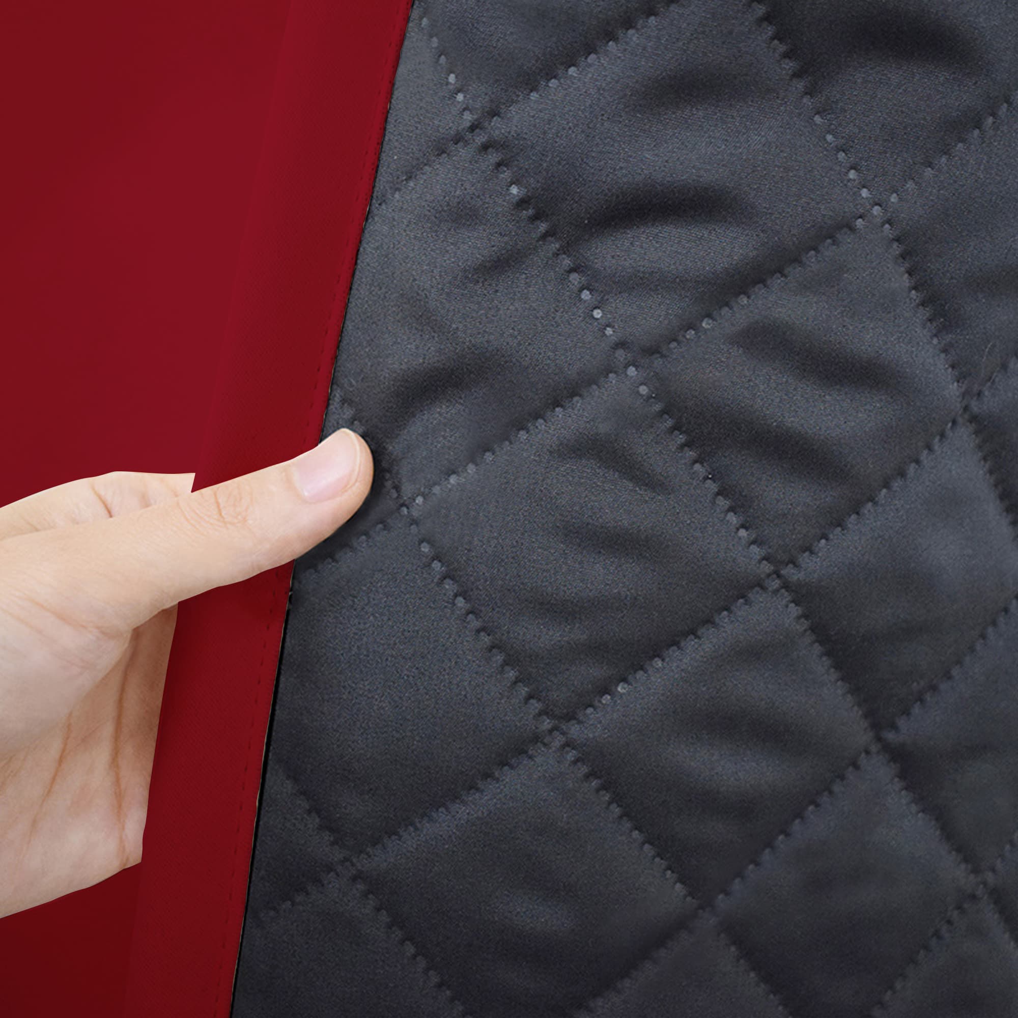 Insulated Outdoor Curtains for Winter - Red