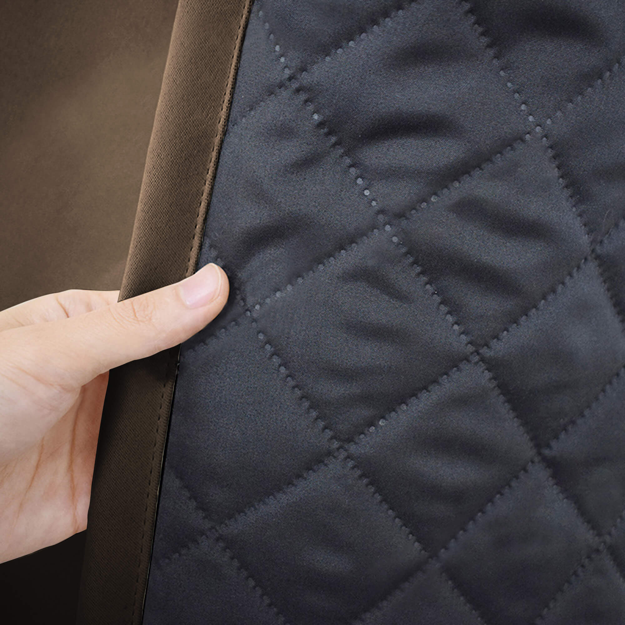 Insulated Outdoor Curtains for Winter - Dark Mocha