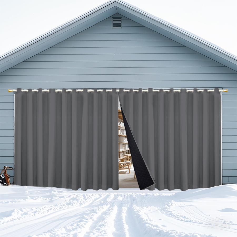 Insulated Outdoor Curtains for Winter - Dark Grey