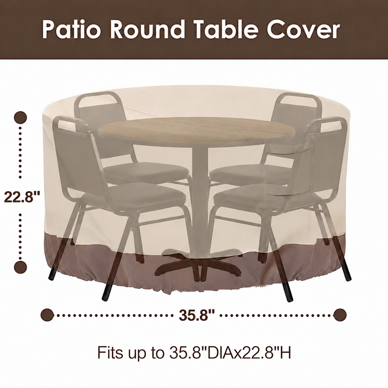 Outdoor Round Waterproof Patio Table Cover