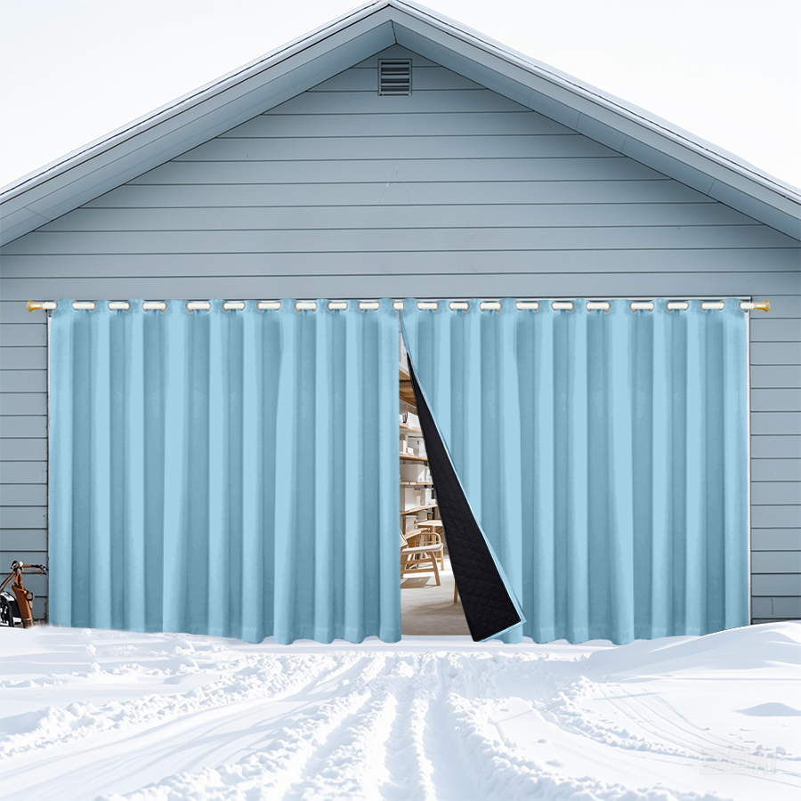 Insulated Outdoor Curtains for Winter - Saphhire Blue