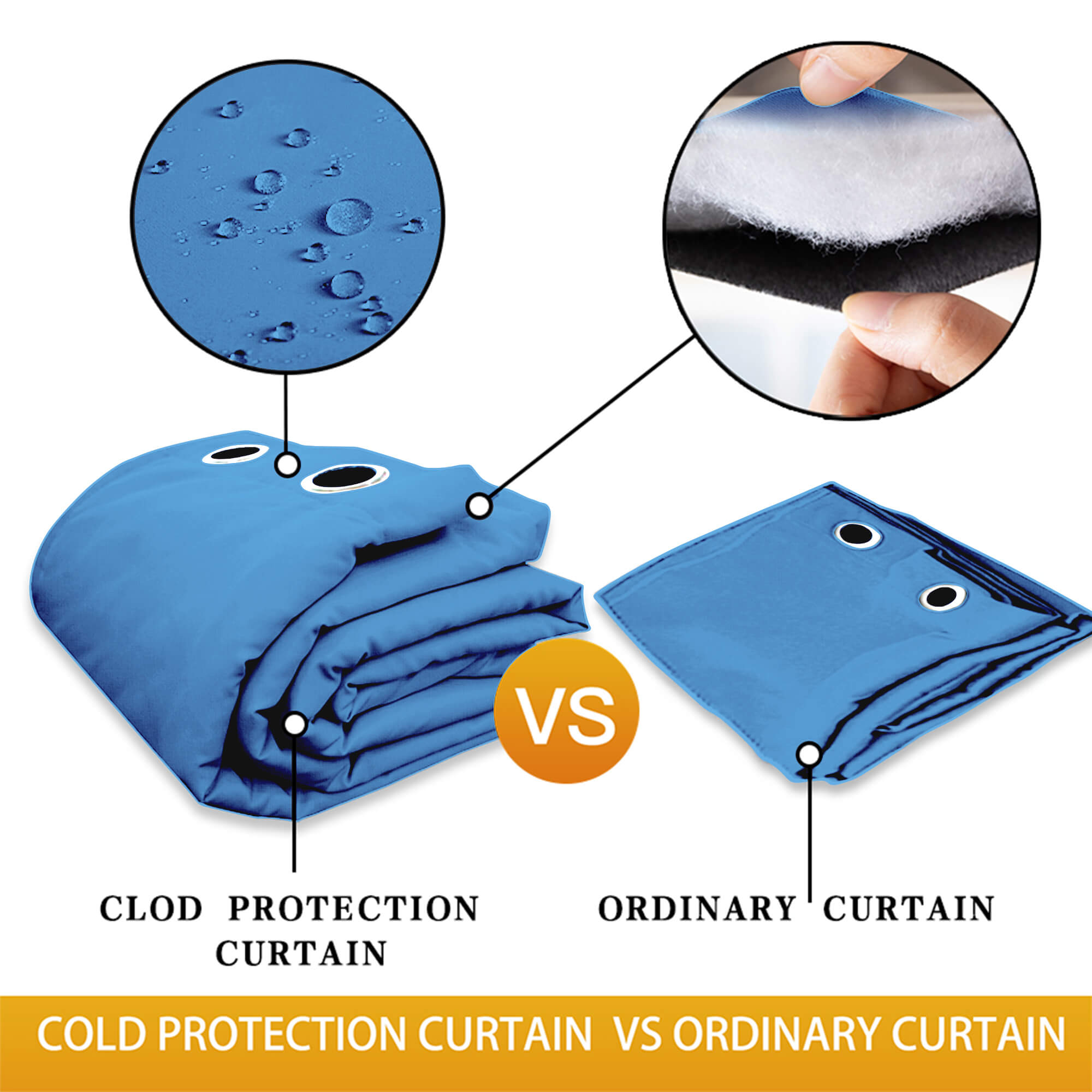 Insulated Outdoor Curtains for Winter - Pacific Blue