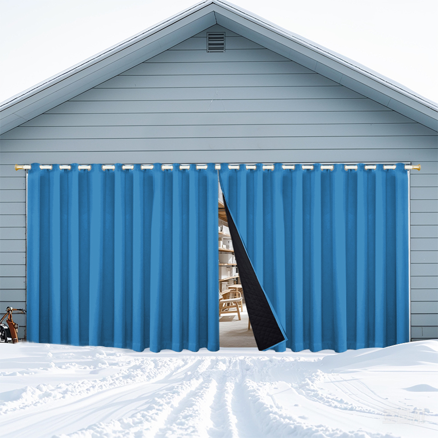Insulated Outdoor Curtains for Winter - Pacific Blue