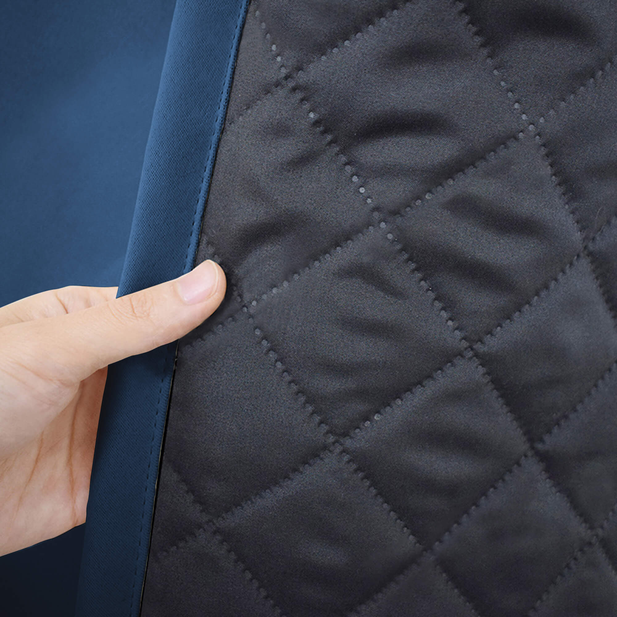 Insulated Outdoor Curtains for Winter - Deep Sea Blue