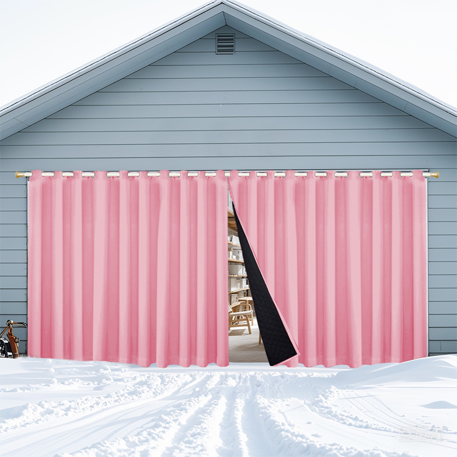 Insulated Outdoor Curtains for Winter - Pink