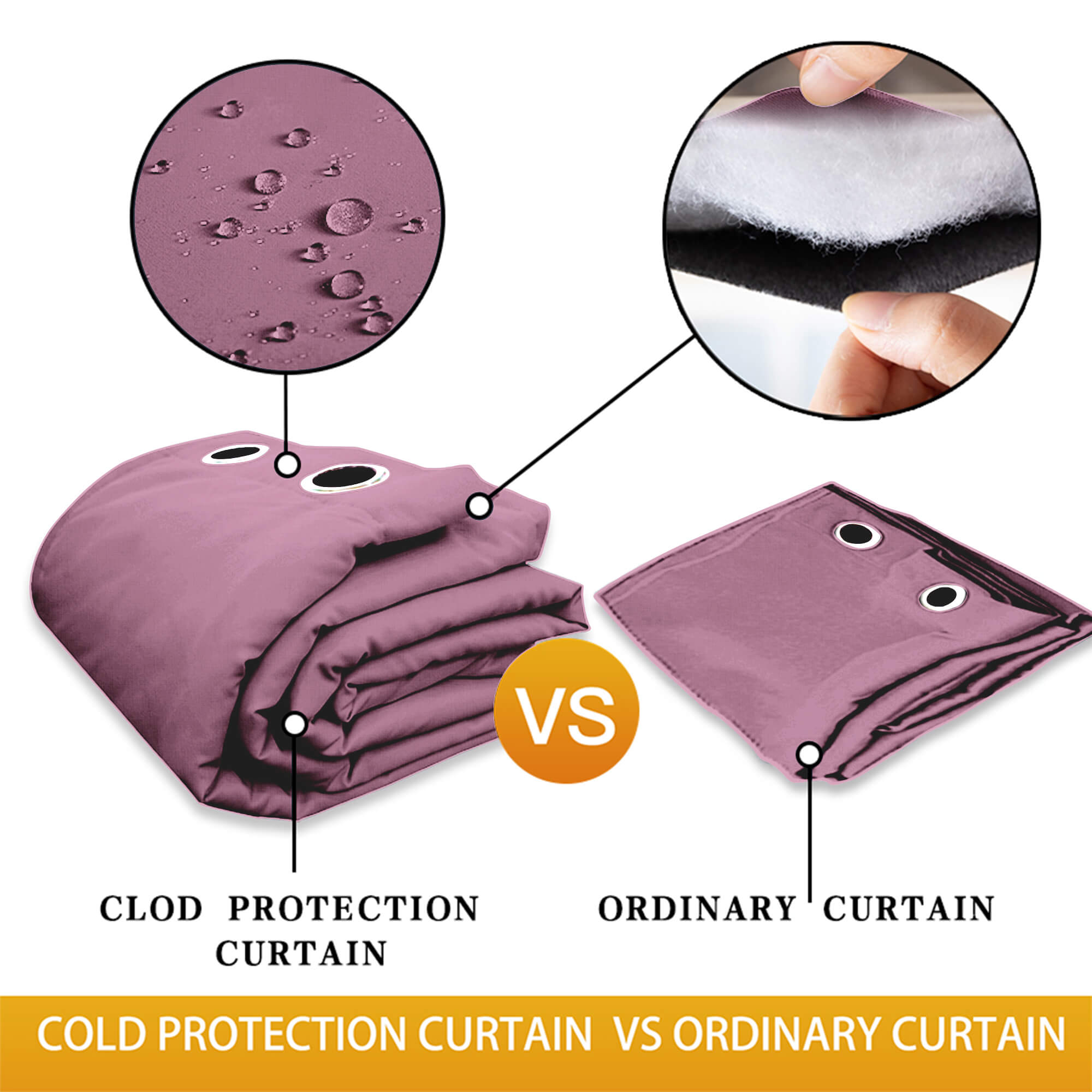 Insulated Outdoor Curtains for Winter - Plum Purple