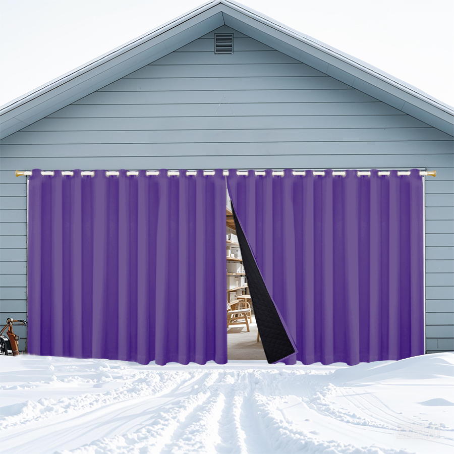 Insulated Outdoor Curtains for Winter - Purple