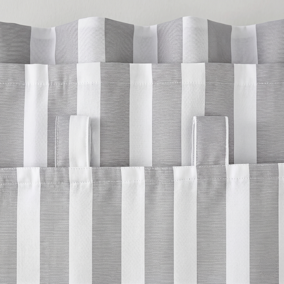Light Grey Stripe Curtains/Drapes 1 Panel | Waterproof Curtains Grommet Top & Bottom | Custom Outdoor Curtains