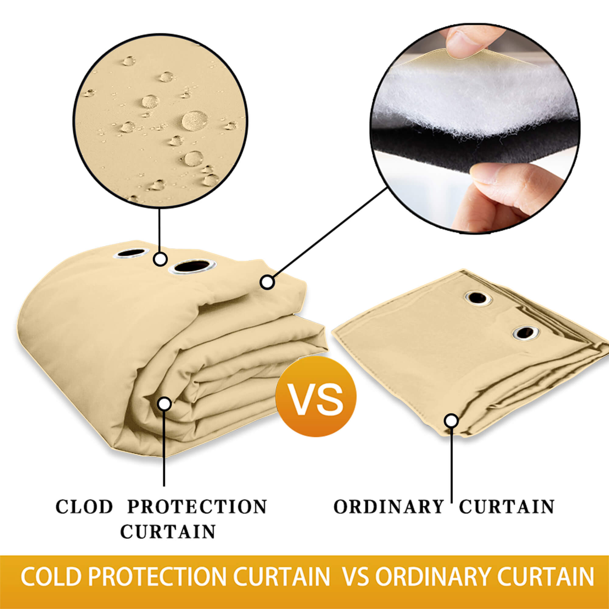 Insulated Outdoor Curtains for Winter - Oatmeal