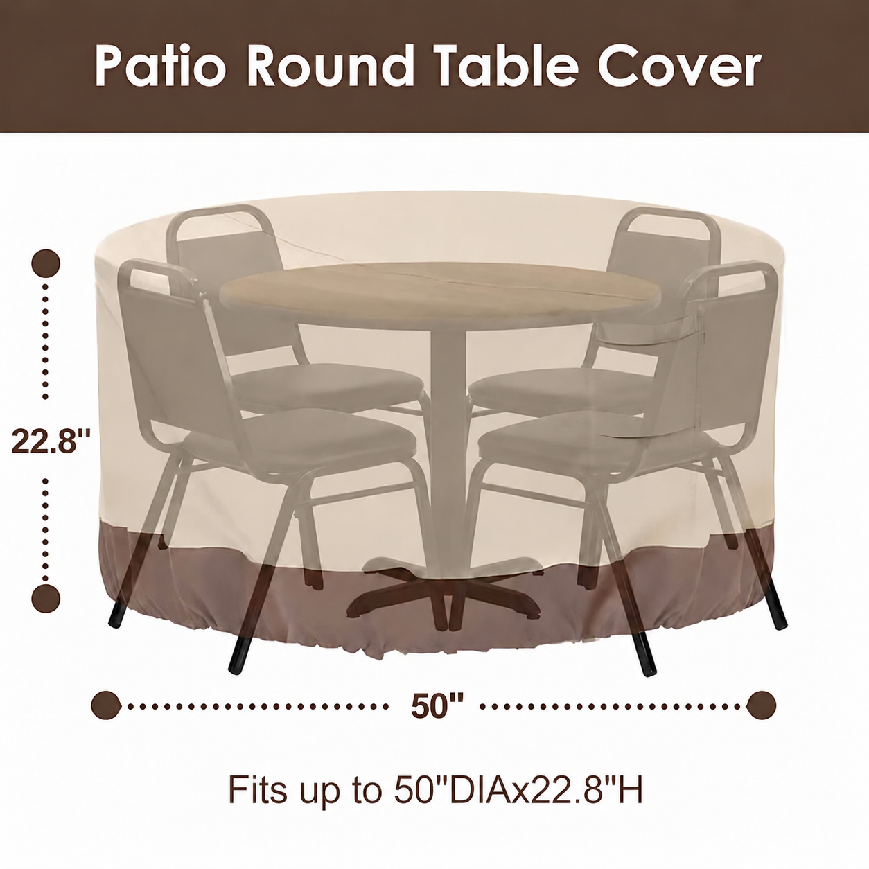 Outdoor Round Waterproof Patio Table Cover