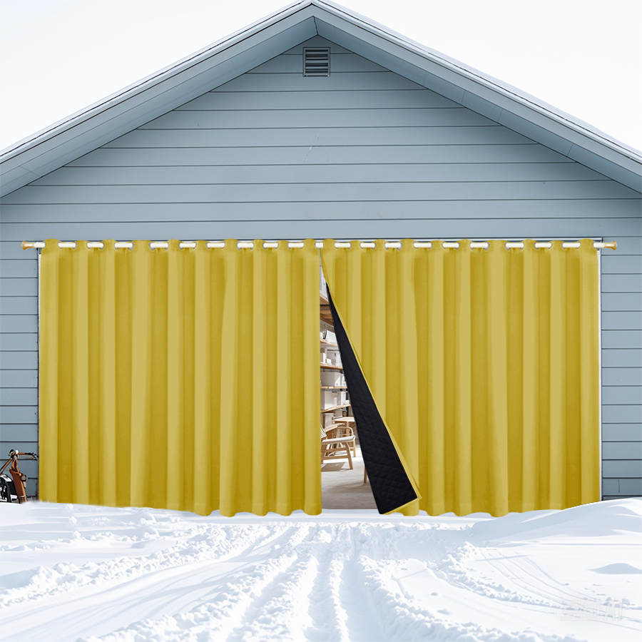 Insulated Outdoor Curtains for Winter - Yellow