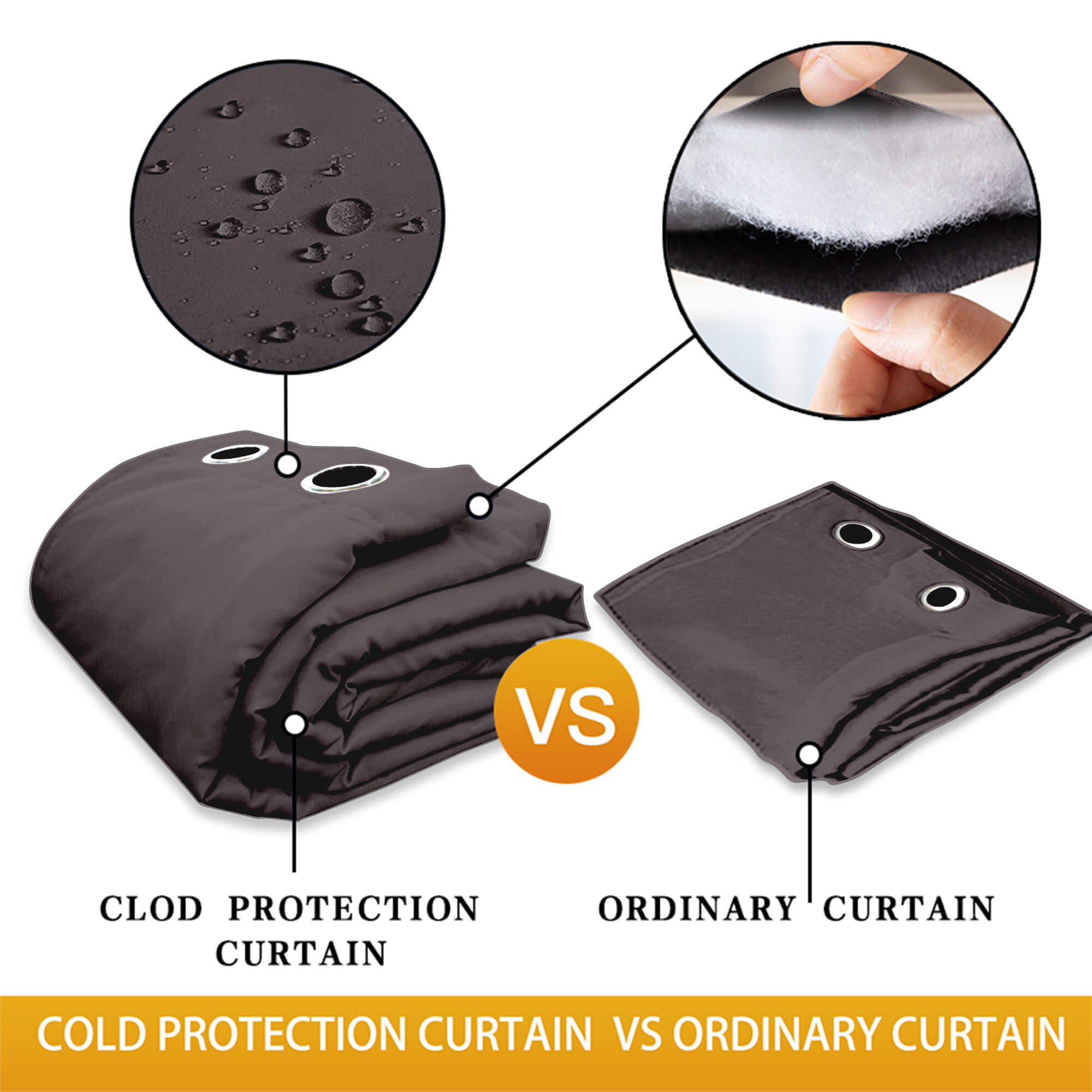 Insulated Outdoor Curtains for Winter - Dark Taupe