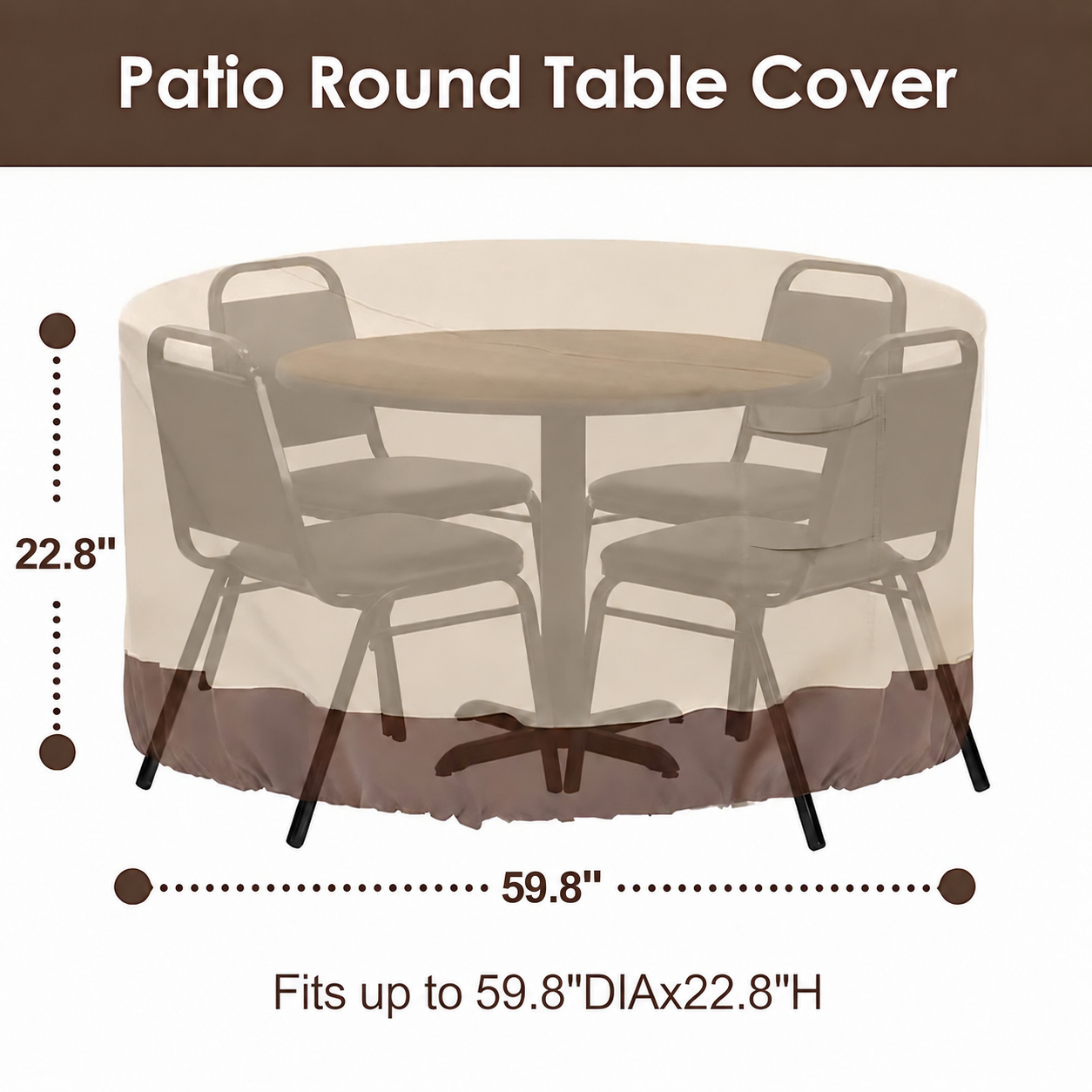Outdoor Round Waterproof Patio Table Cover