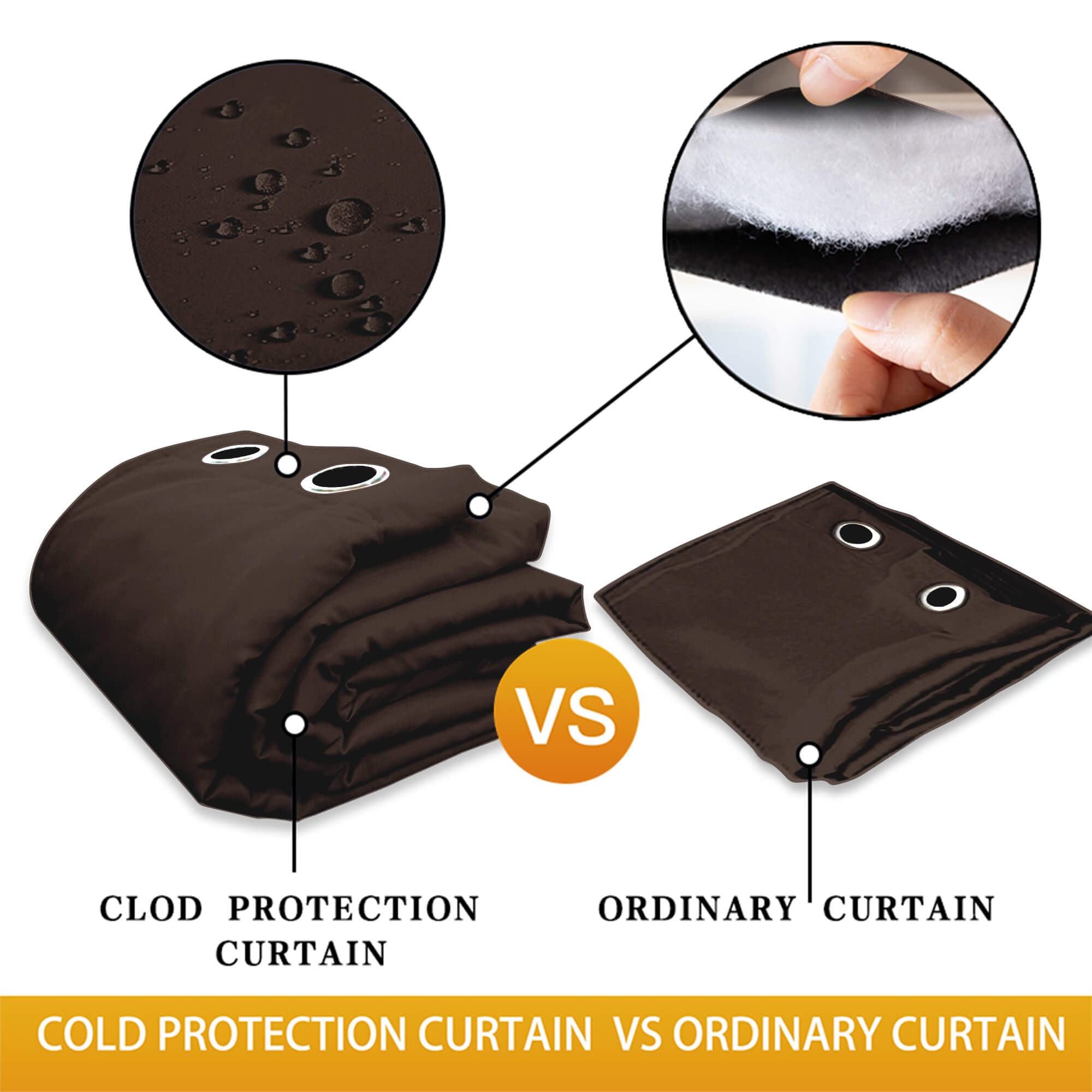 Insulated Outdoor Curtains for Winter - Chocolate Brown