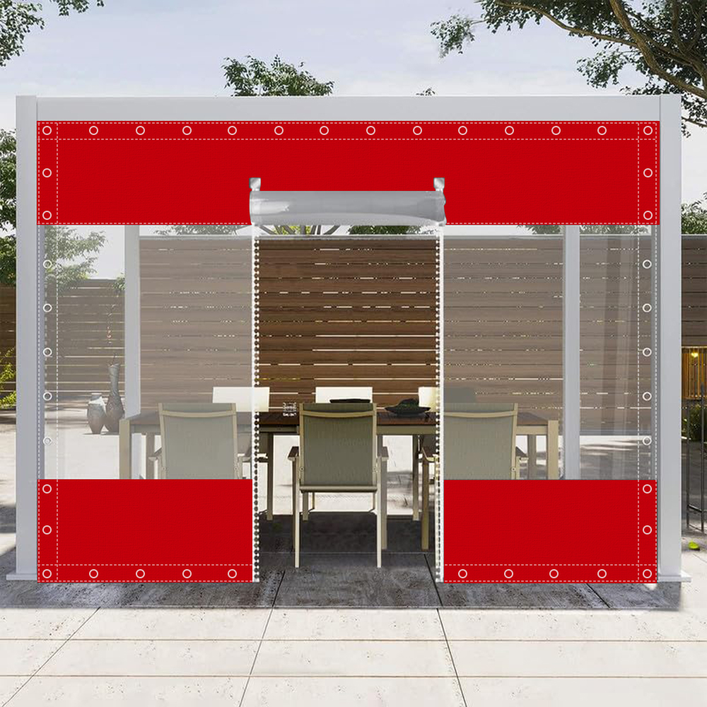 SNOWCITY Clear Vinyl Outdoor Curtains with Zippered Entry for Patio Cover and Garage Door Insulation, 1 Panel