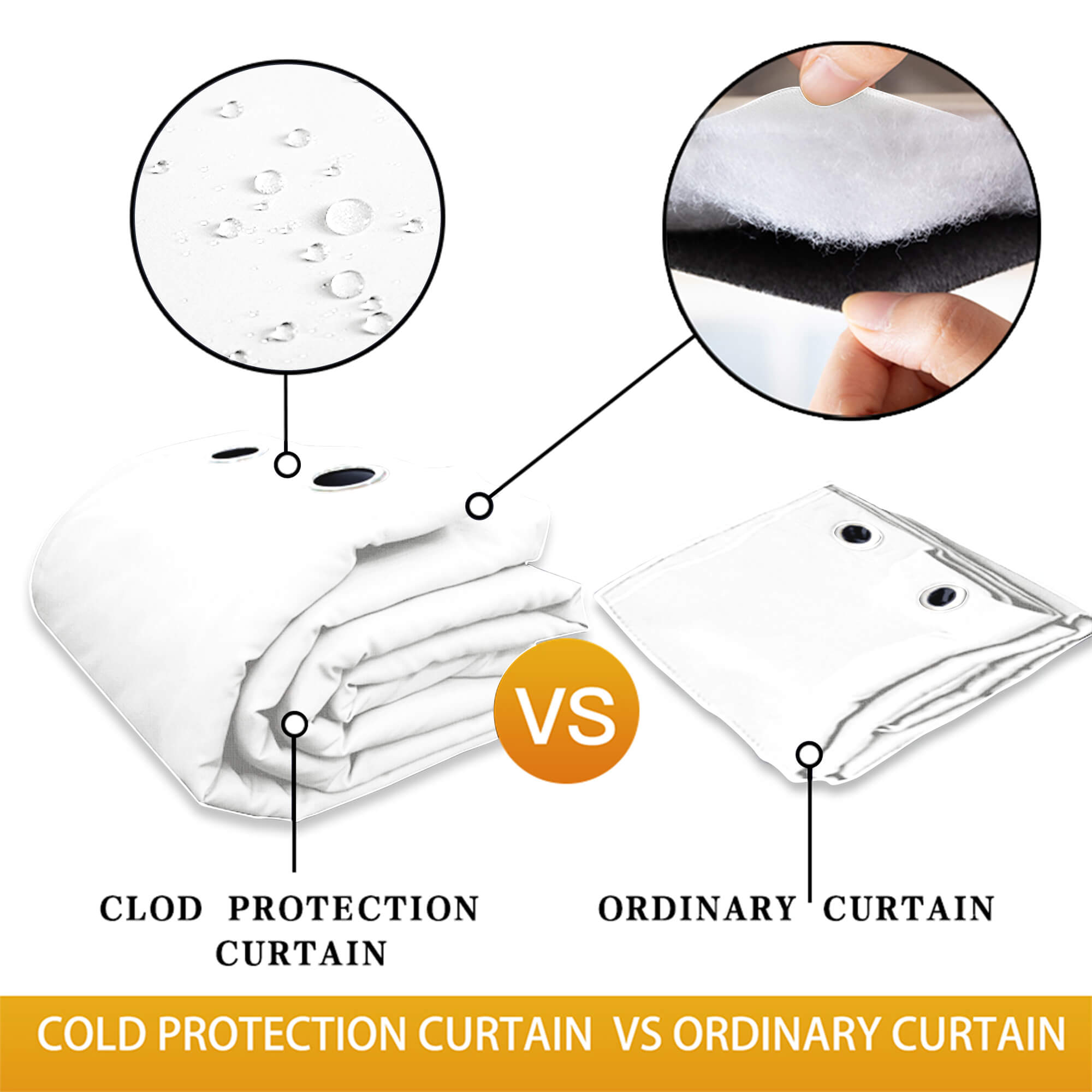 Insulated Outdoor Curtains for Winter - White