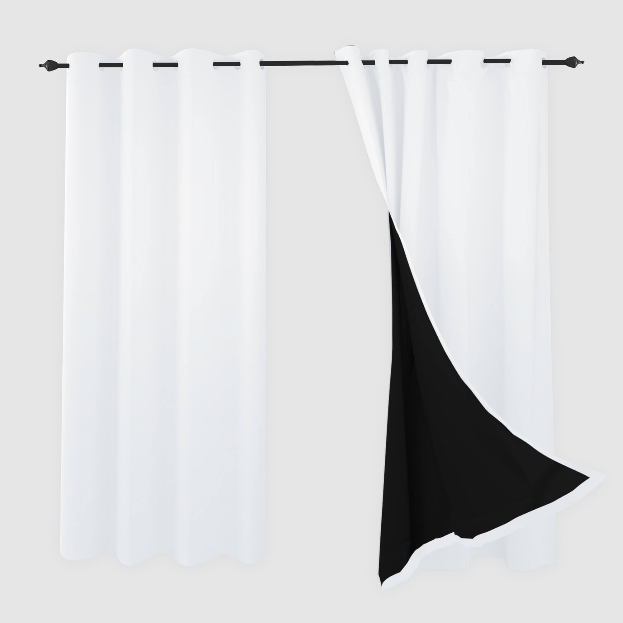 SNOWCITY Blackout Curtains Pure White - Grommet Top