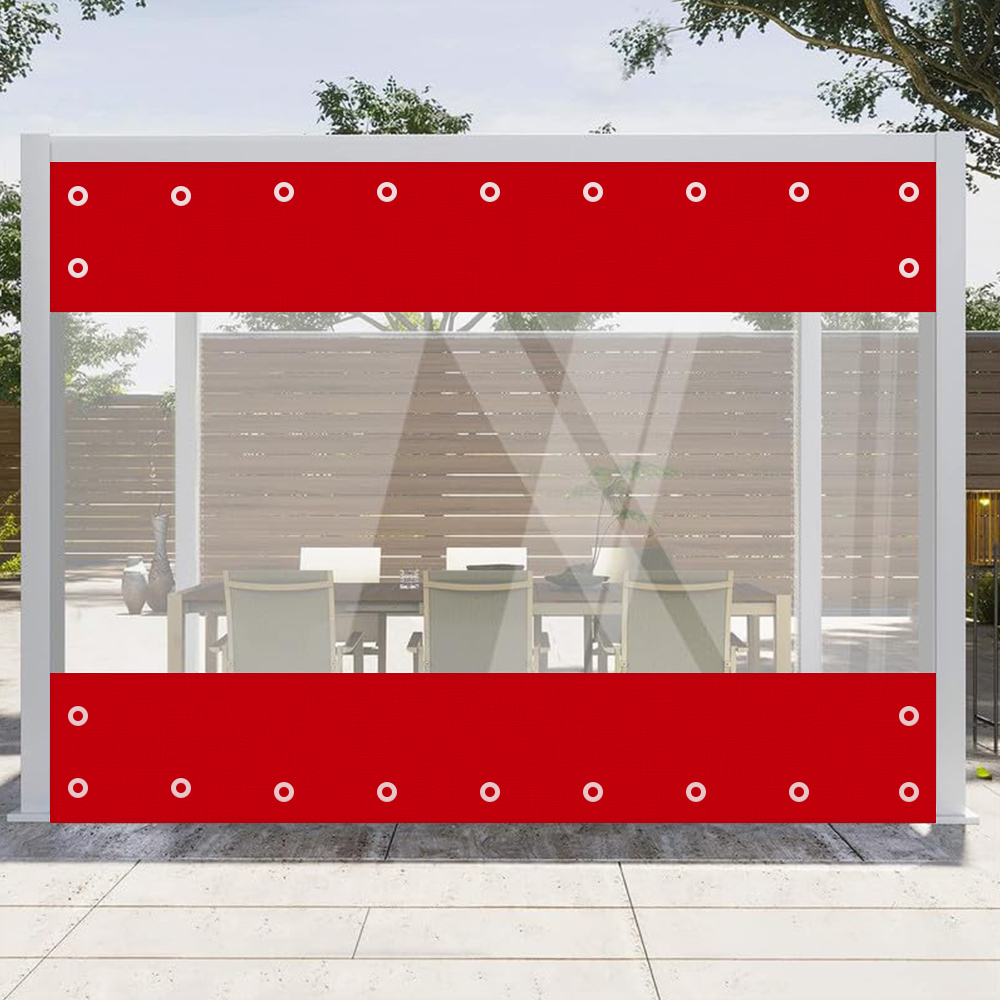 SNOWCITY Clear Vinyl Outdoor Curtains for Patio Cover and Garage Door Insulation, 1 Panel