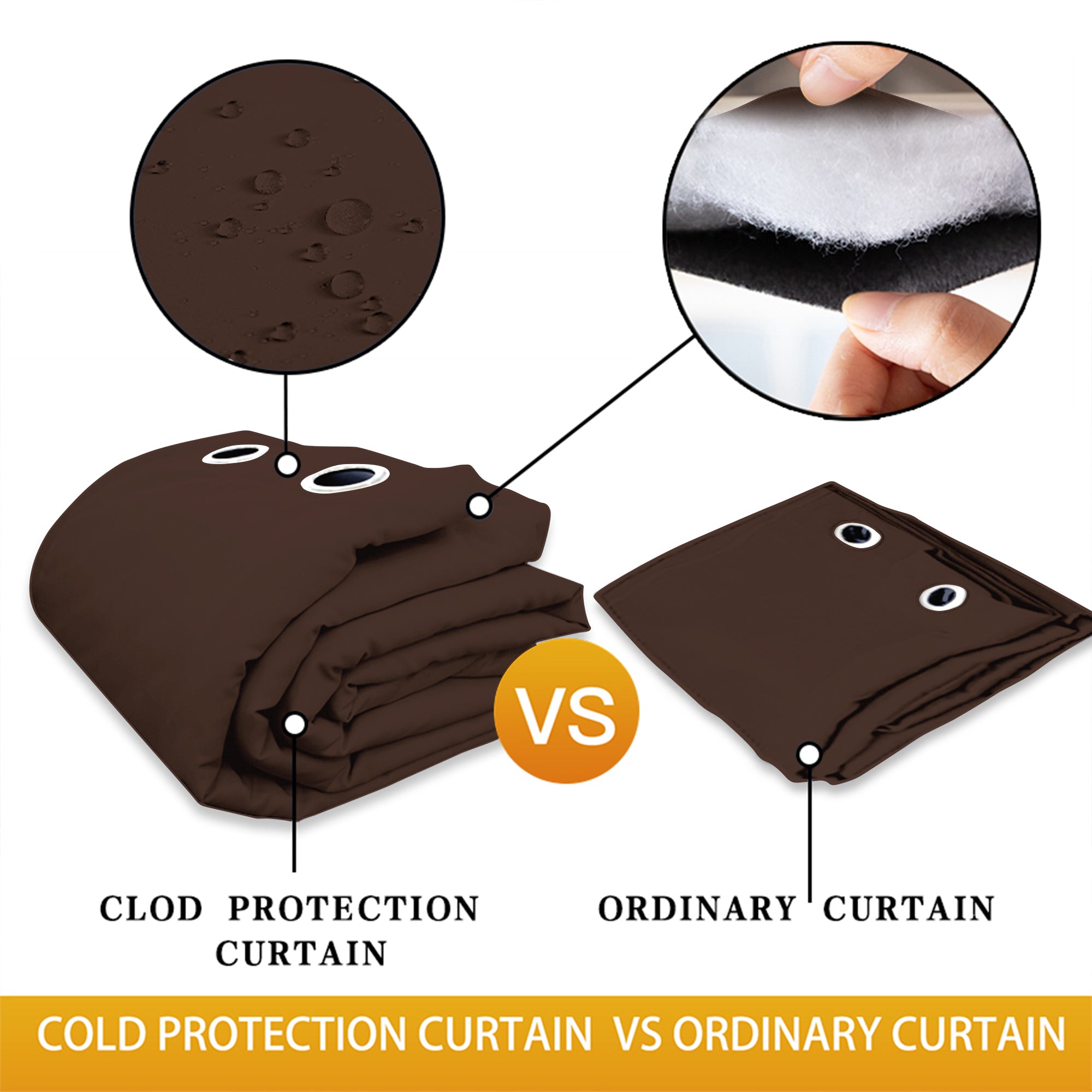 Insulated Outdoor Curtains for Winter - Espresso Brown