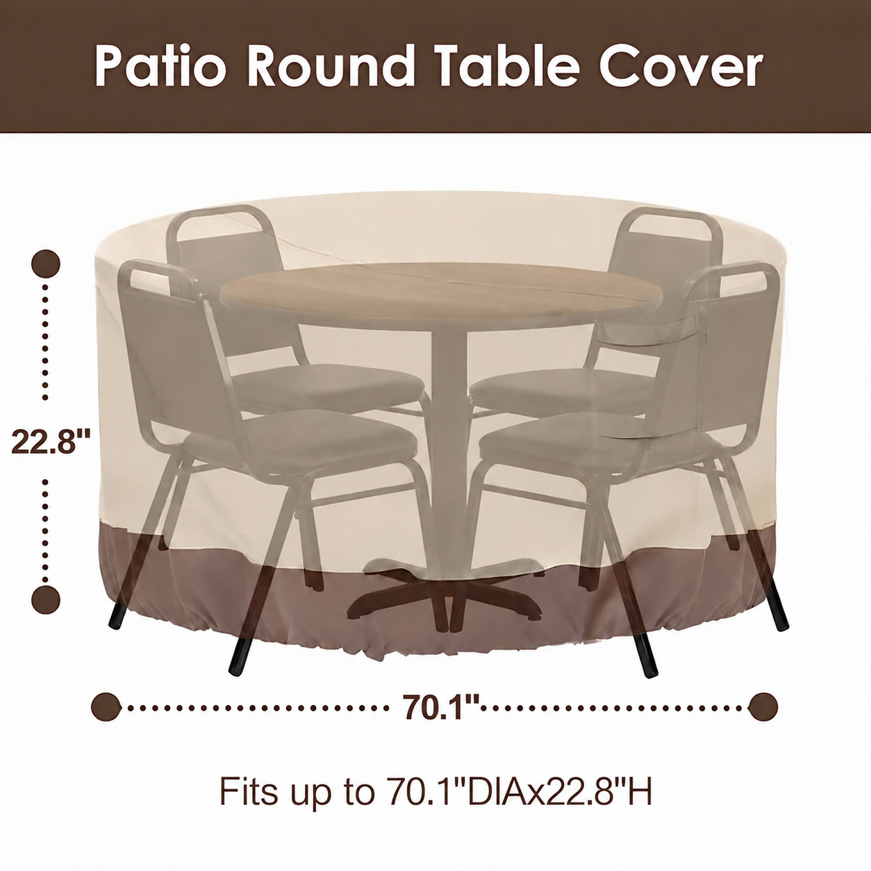 Outdoor Round Waterproof Patio Table Cover