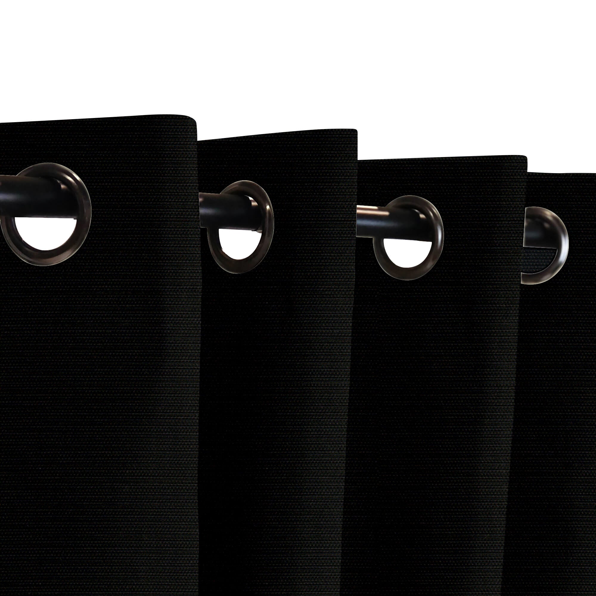 SNOWCITY Custom Sized Outdoor Curtains - Charcoal