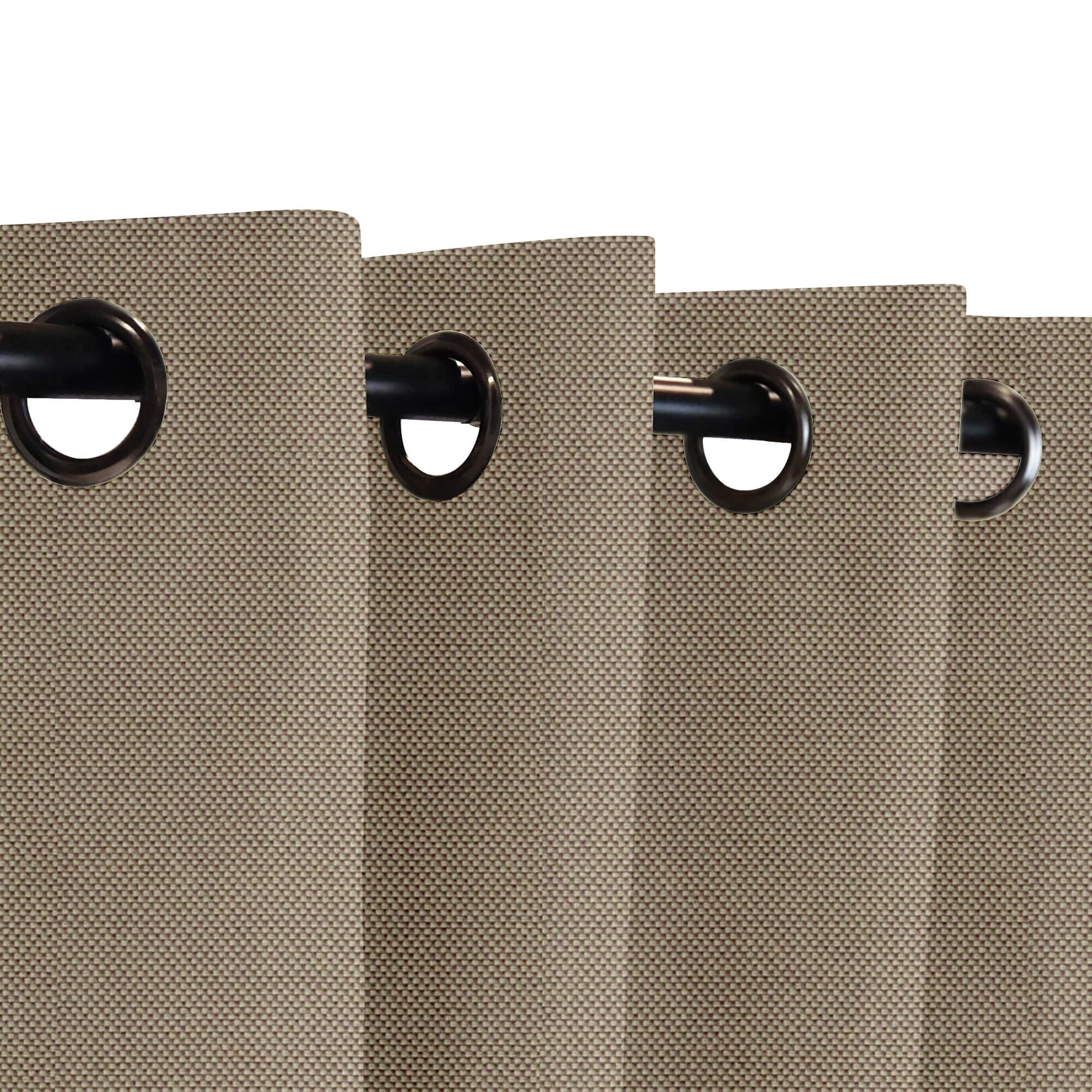 SNOWCITY Custom Sized Outdoor Curtains - Taupe