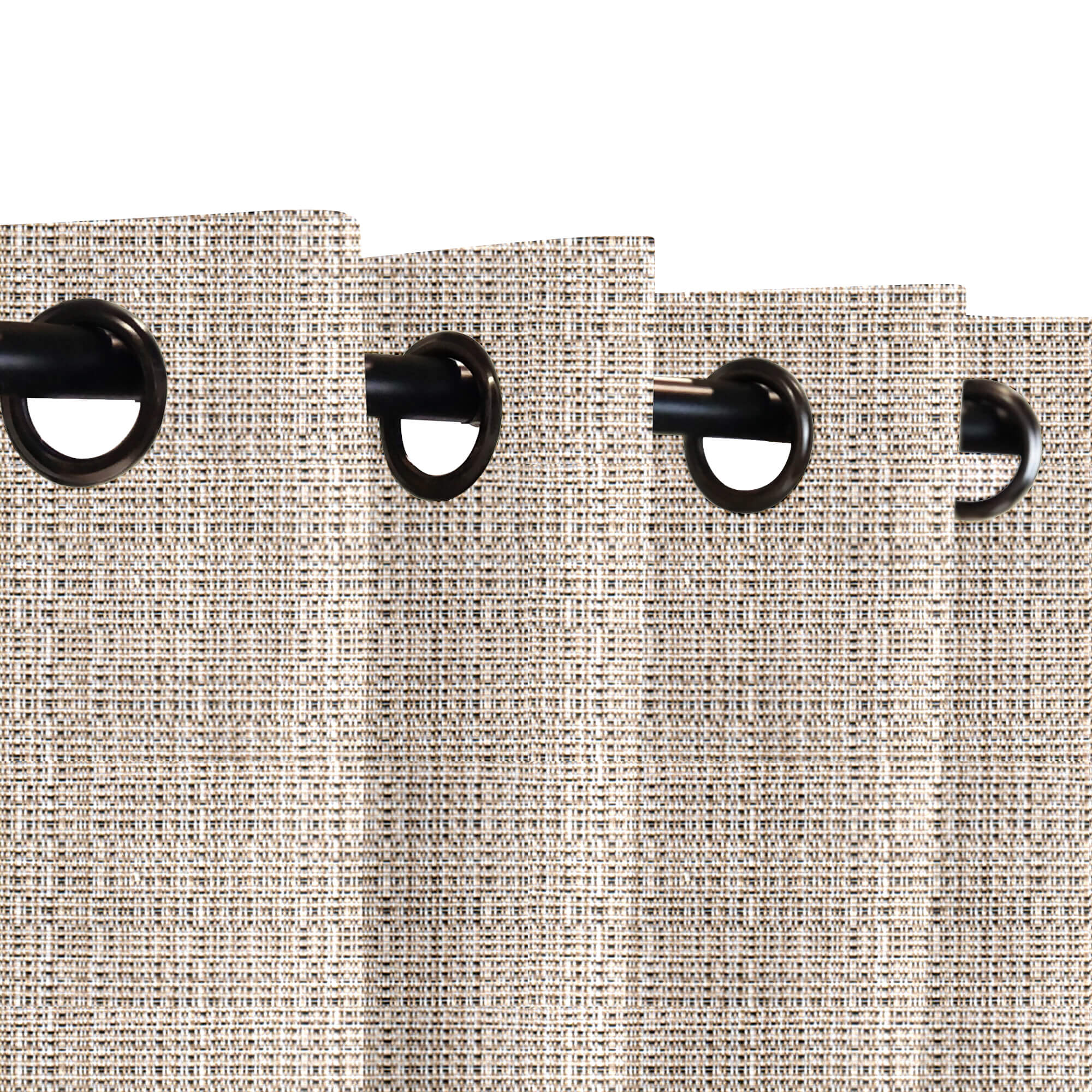 SNOWCITY Custom Sized Outdoor Curtains - Natural Linen